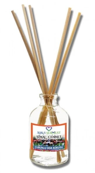 Aşk-ı Sermest Toptan Şimal Cennet Çiçek Aromalı Bambu Çubuklu Oda Kokusu Reed Diffuser Ortam Kokusu Parfüm, Oval Şişe, 100 mL, 5 Adet