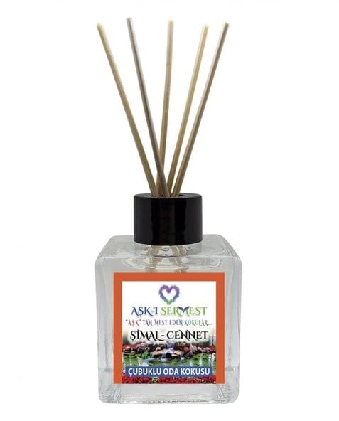 Aşk-ı Sermest Toptan Şimal Cennet Çiçek Aromalı Bambu Çubuklu Oda Kokusu Reed Diffuser Ortam Kokusu Parfüm,  Küp Şişe,  120 mL, 3 Adet