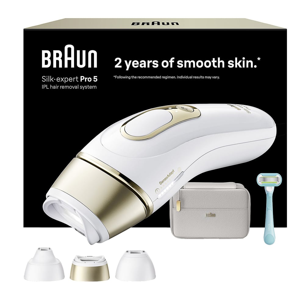 Braun PL5351 IPL Silk Expert Pro 5, Evde Lazerle Tüy Alma, Çanta, Venus Tıraş Makinesi, 3 Başlık