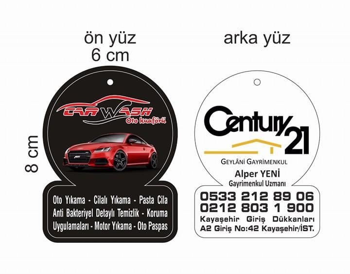 EKO ESANSLI DÜZ KESİMLİ PROMOSYON REKLAMLIK HEDİYELİK KARTON OTO ARAÇ ARABA KOKUSU