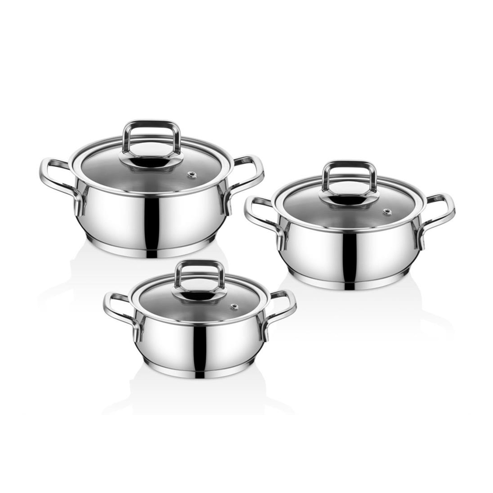 Falez Vento 6 Parça Çelik Güveç Midi Set