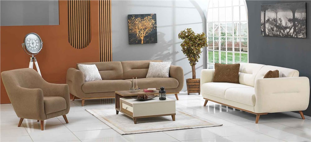 Leydi Coco 3+1 Koltuk Takımı Kahve-Krem