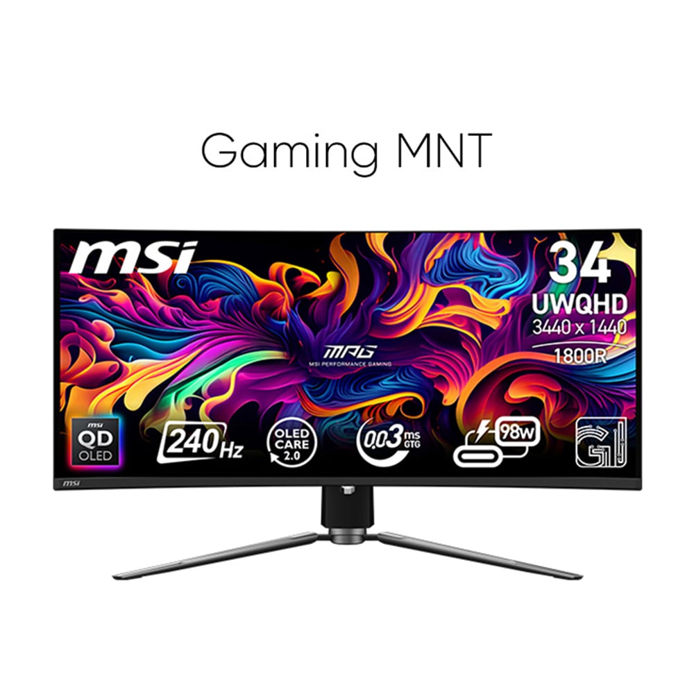 MSI 34 MPG 341CQPX QD-OLED 3440x1440 (UWQHD) 21:9 CURVE 1800R QD-OLED 240HZ 0.03MS ADAPTIVE-SYNC GAMING MONITOR