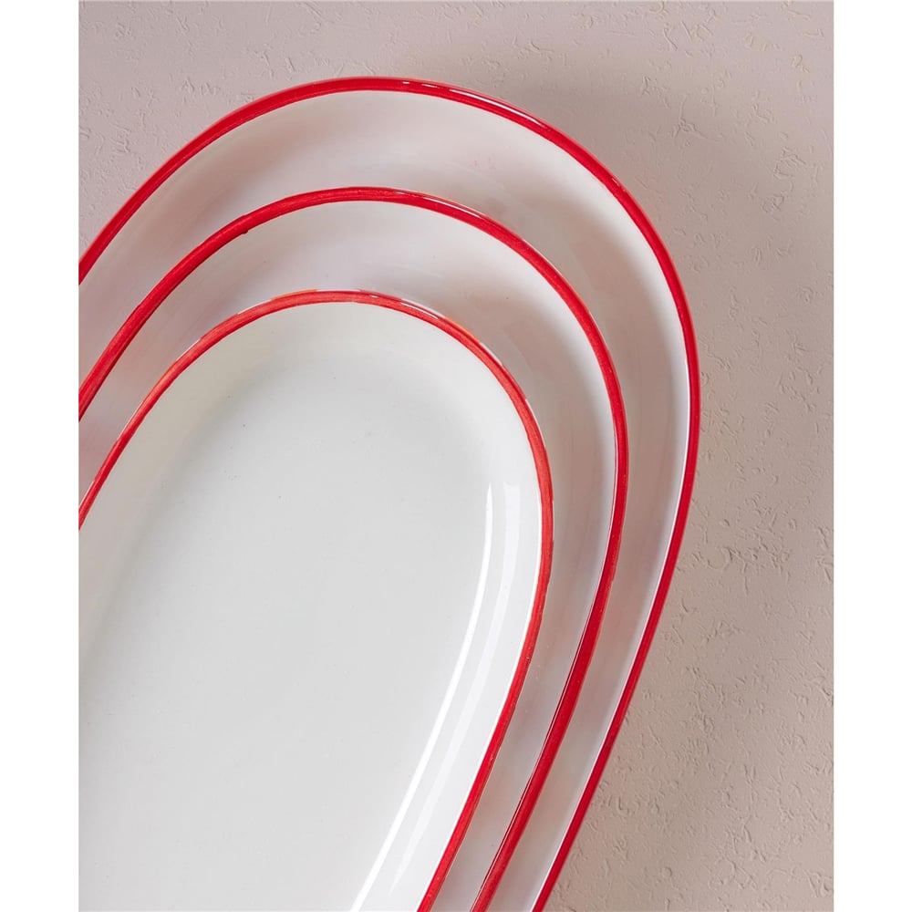 The Mia Joy Oval Servis Tabağı 2li Set Kırmızı