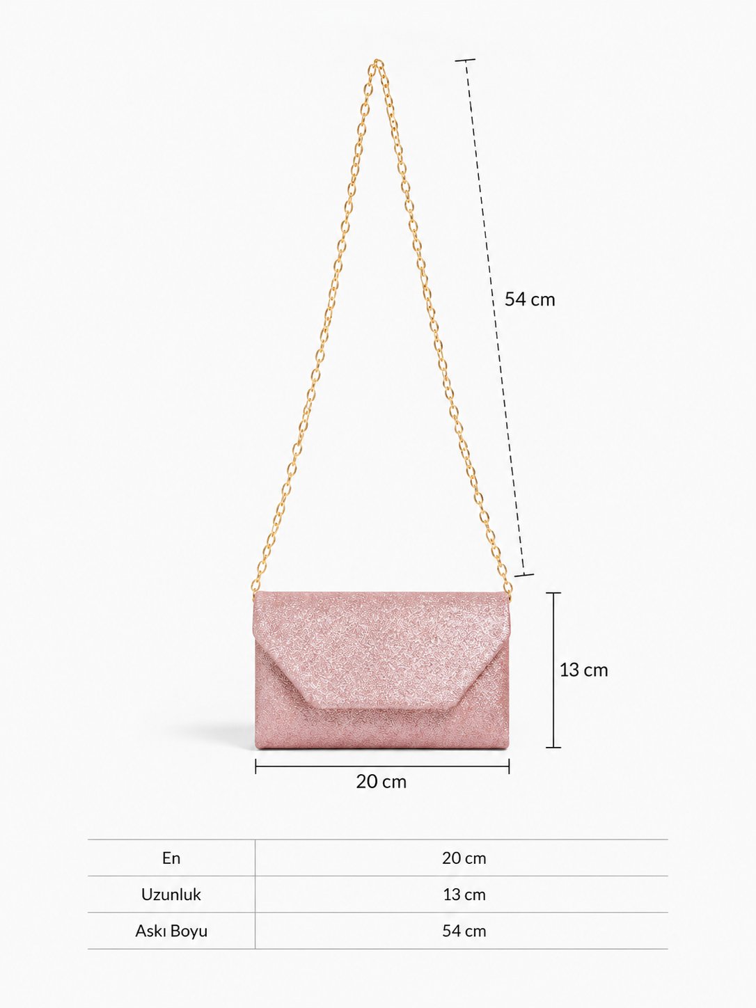 Blush Işıltılı Çapraz Çanta Pudra