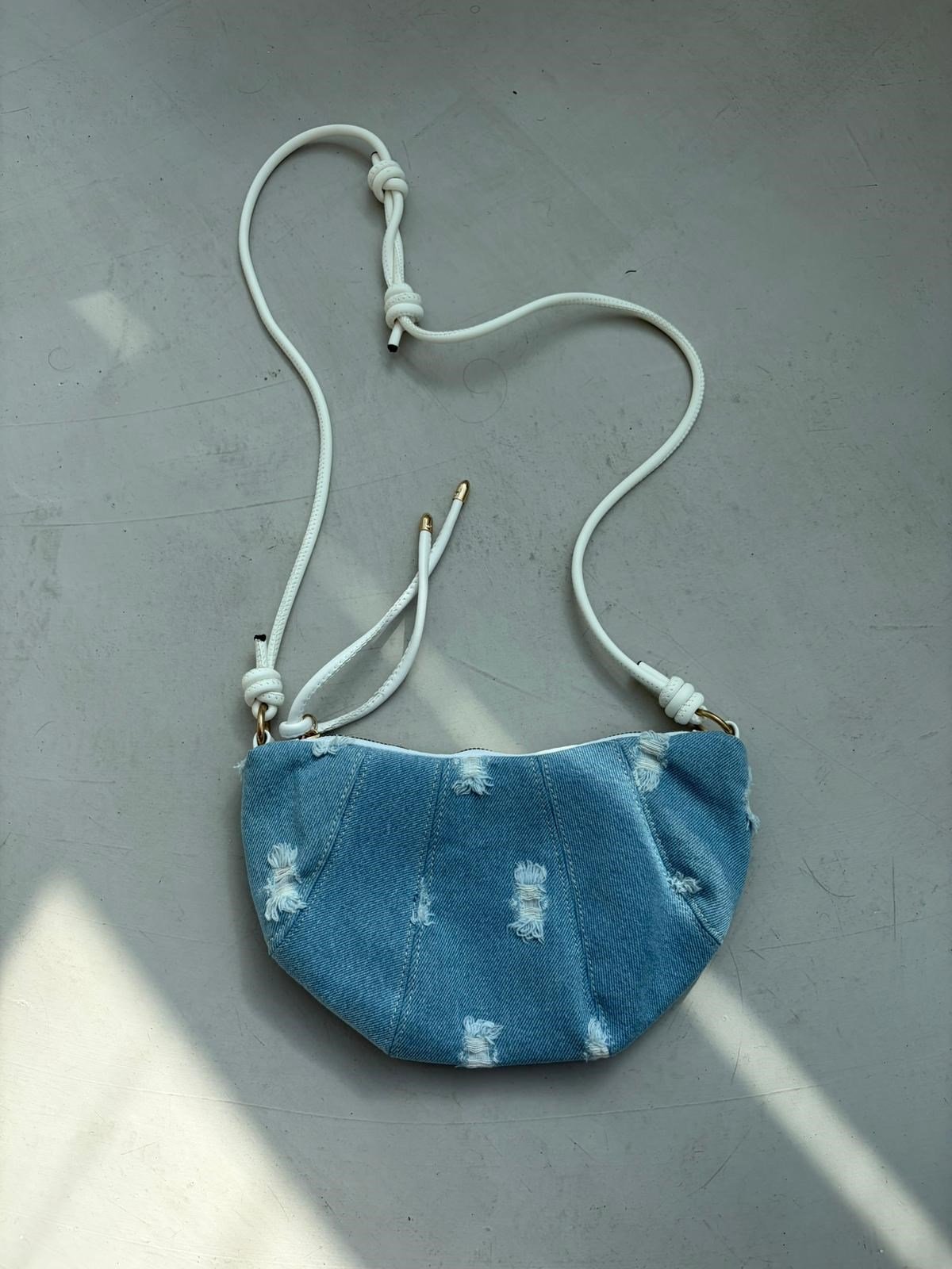 Croissant Çapraz Çanta Açık Denim
