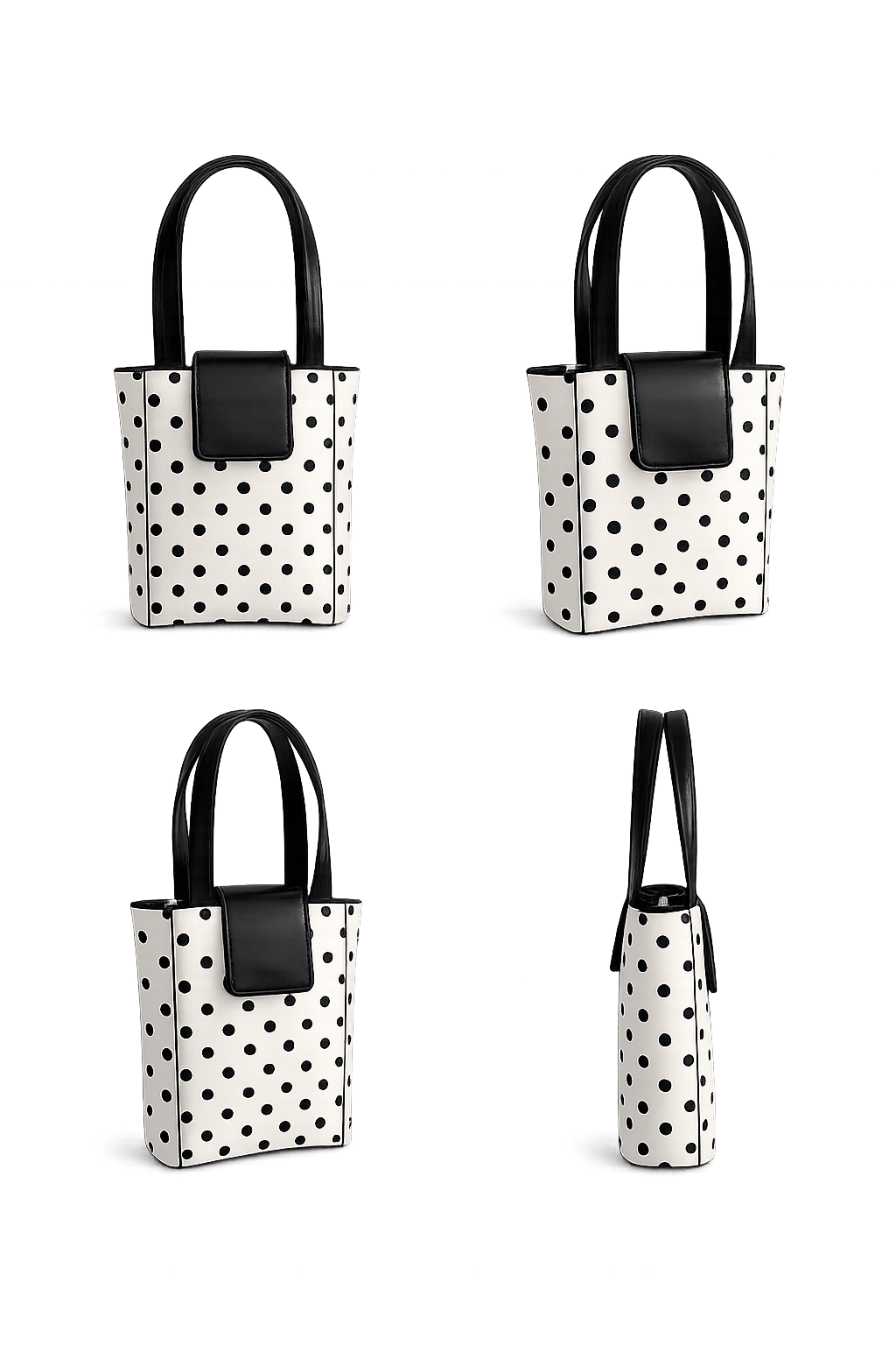 Dotty Puantiye Detaylı El, Omuz ve Çapraz Çanta