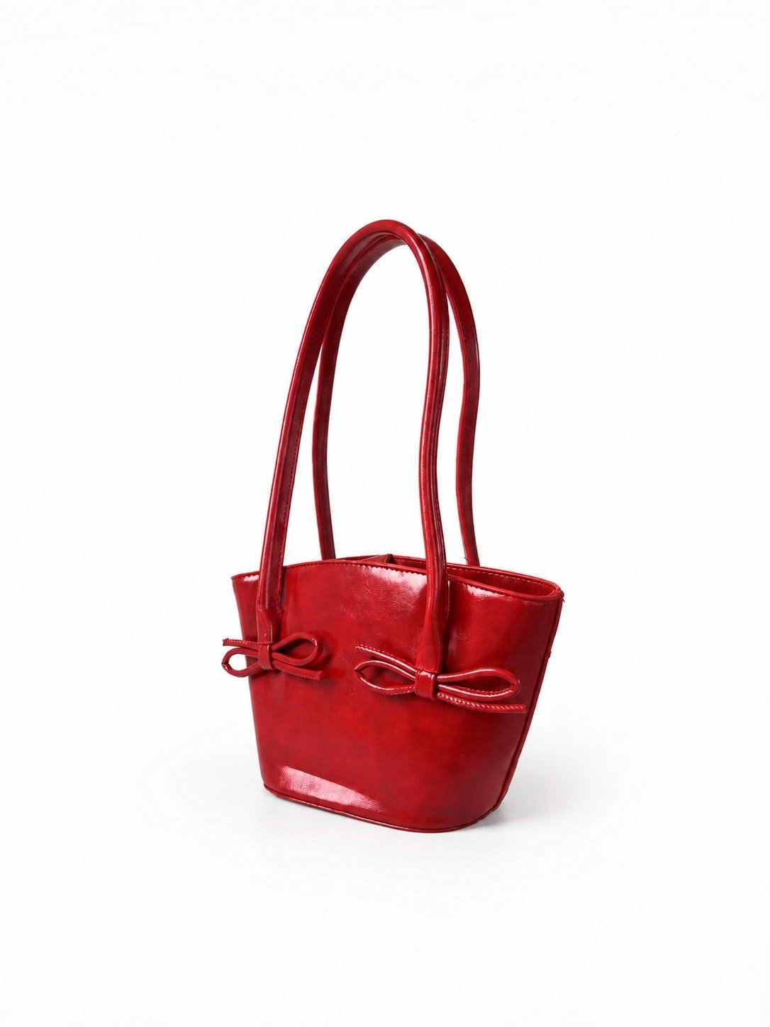 Fiore Fiyonk Detaylı Rugan Kadın Omuz Çanta Kırmızı 