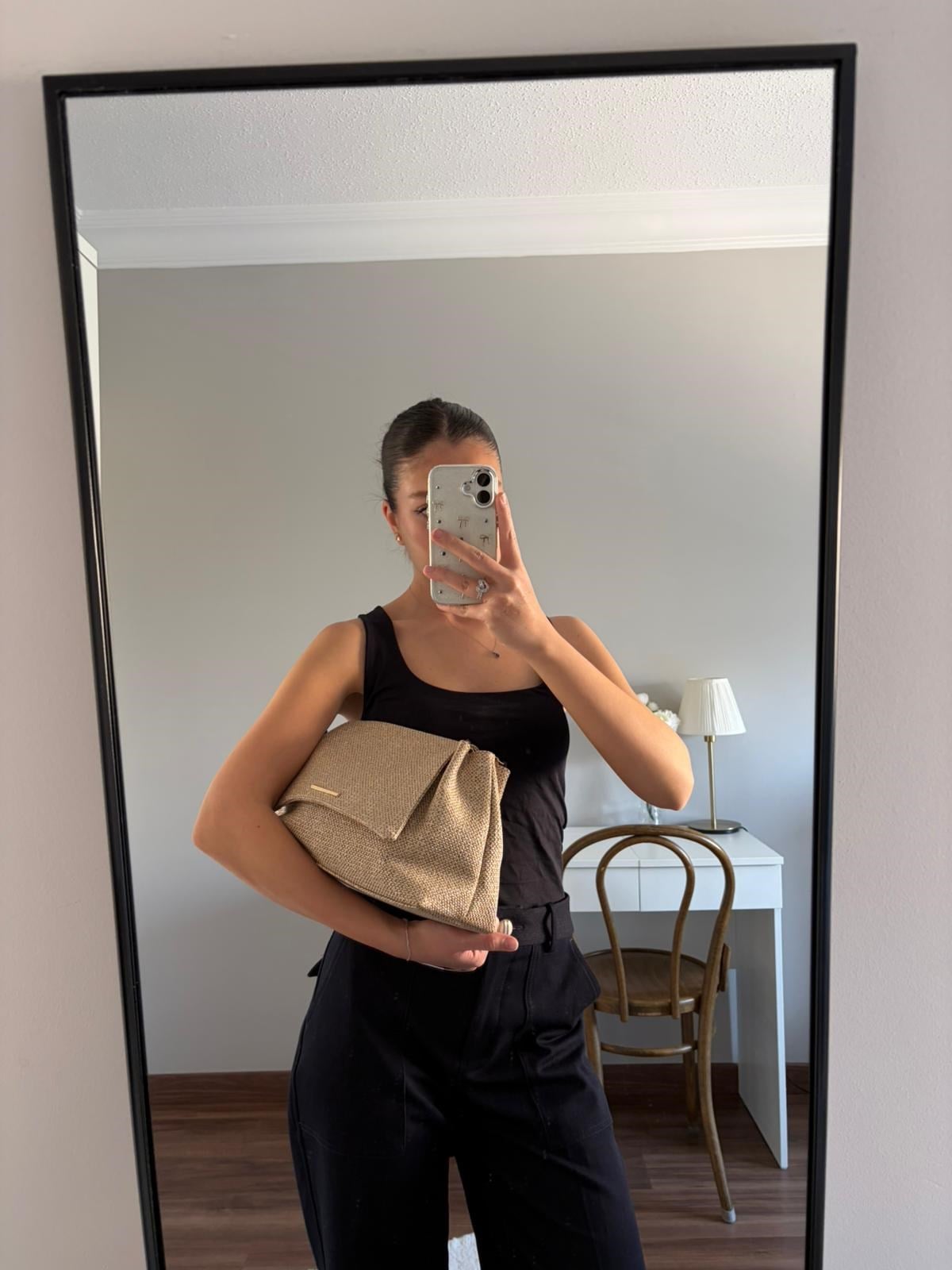 Lorea Zincir Askılı Hasır Görünümlü Kadın Omuz ve Clutch Çanta