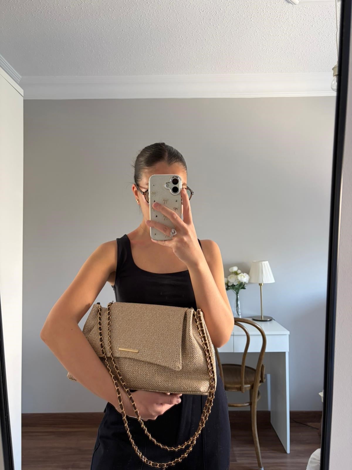 Lorea Zincir Askılı Hasır Görünümlü Kadın Omuz ve Clutch Çanta