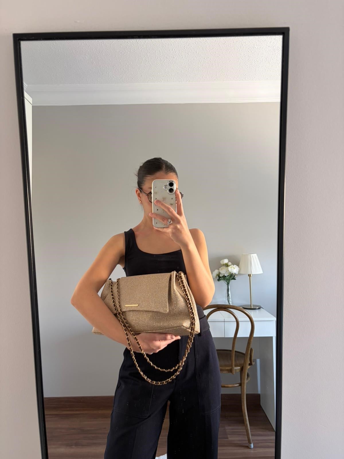 Lorea Zincir Askılı Hasır Görünümlü Kadın Omuz ve Clutch Çanta