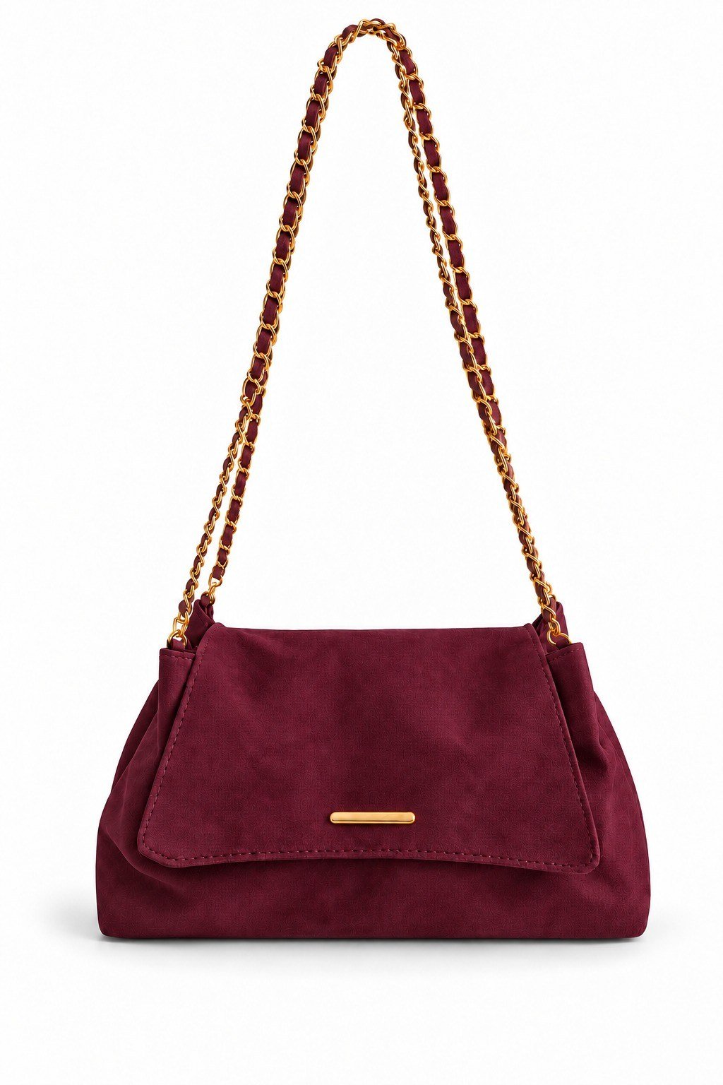 Lorea Zincir Askılı Kadın Omuz ve Clutch Çanta Süet Bordo