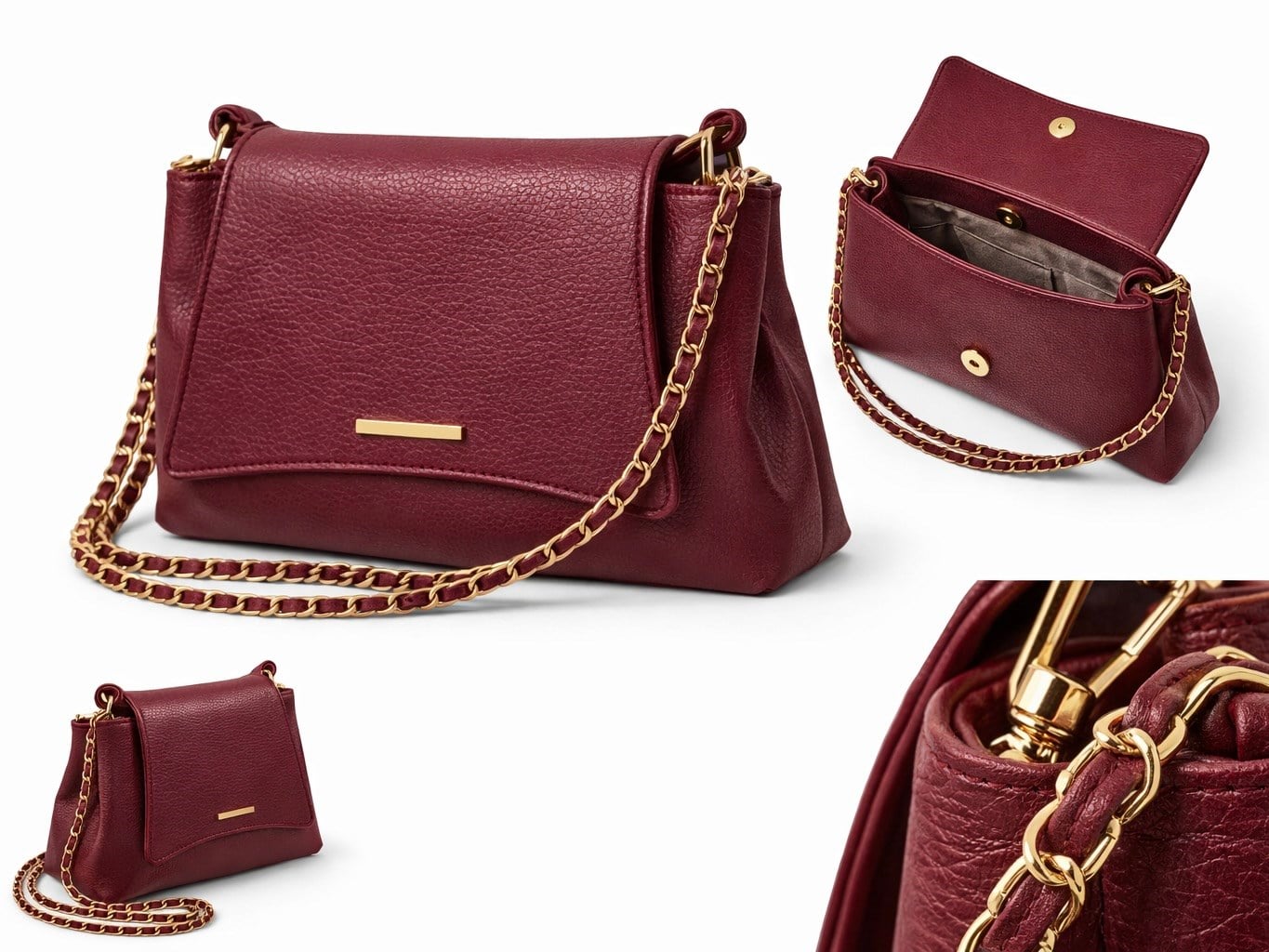 Lorea Zincir Askılı Kadın Omuz ve Clutch Çanta Bordo