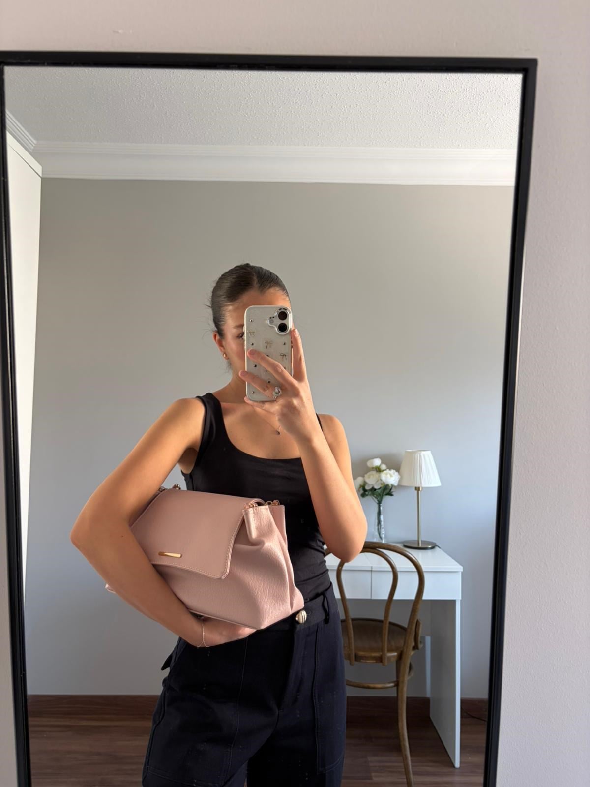 Lorea Zincir Askılı Kadın Omuz ve Clutch Çanta Pudra