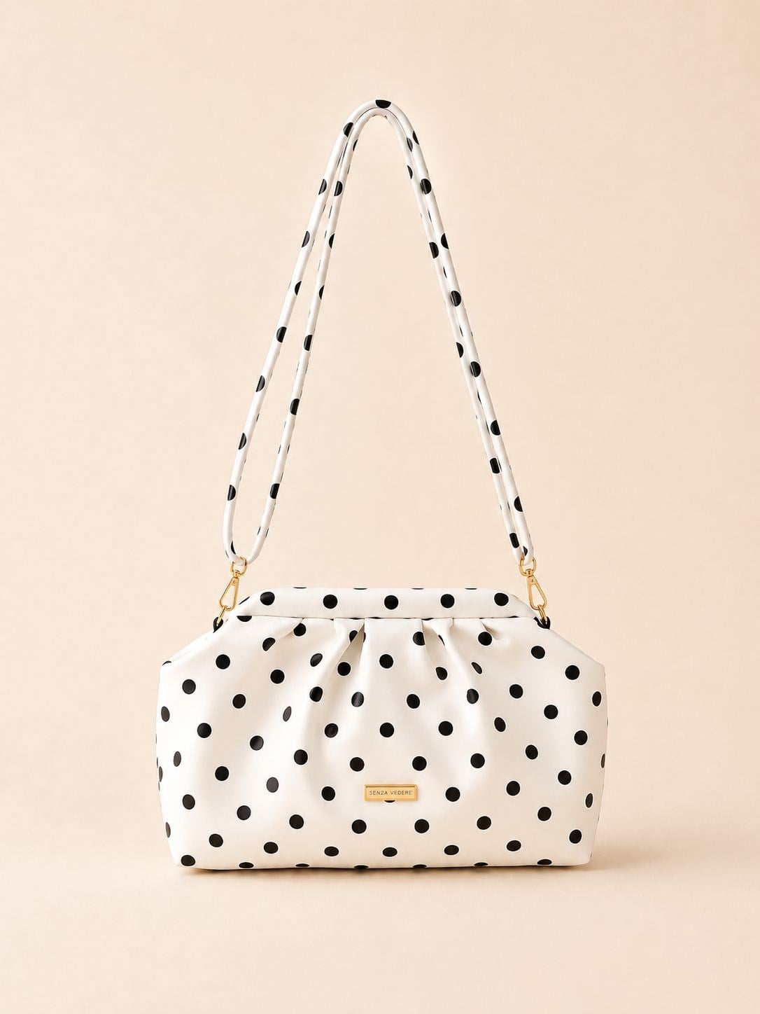 Milano Puantiye Desenli Kadın Clutch Çanta