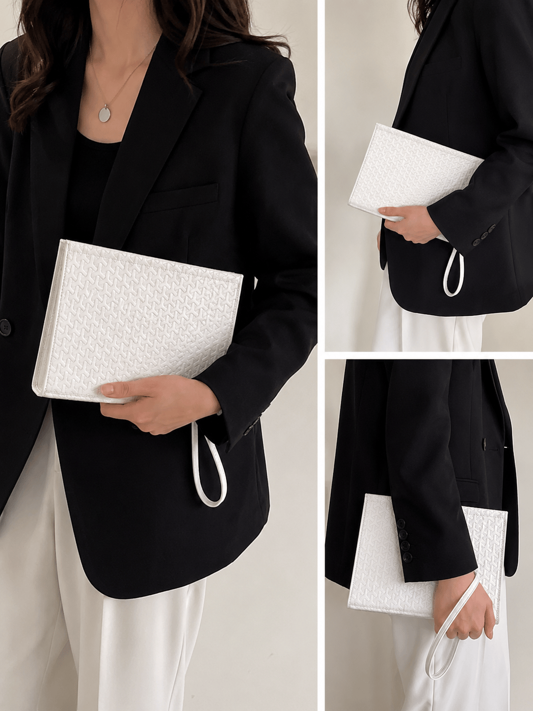 Monet Clutch Çanta Beyaz