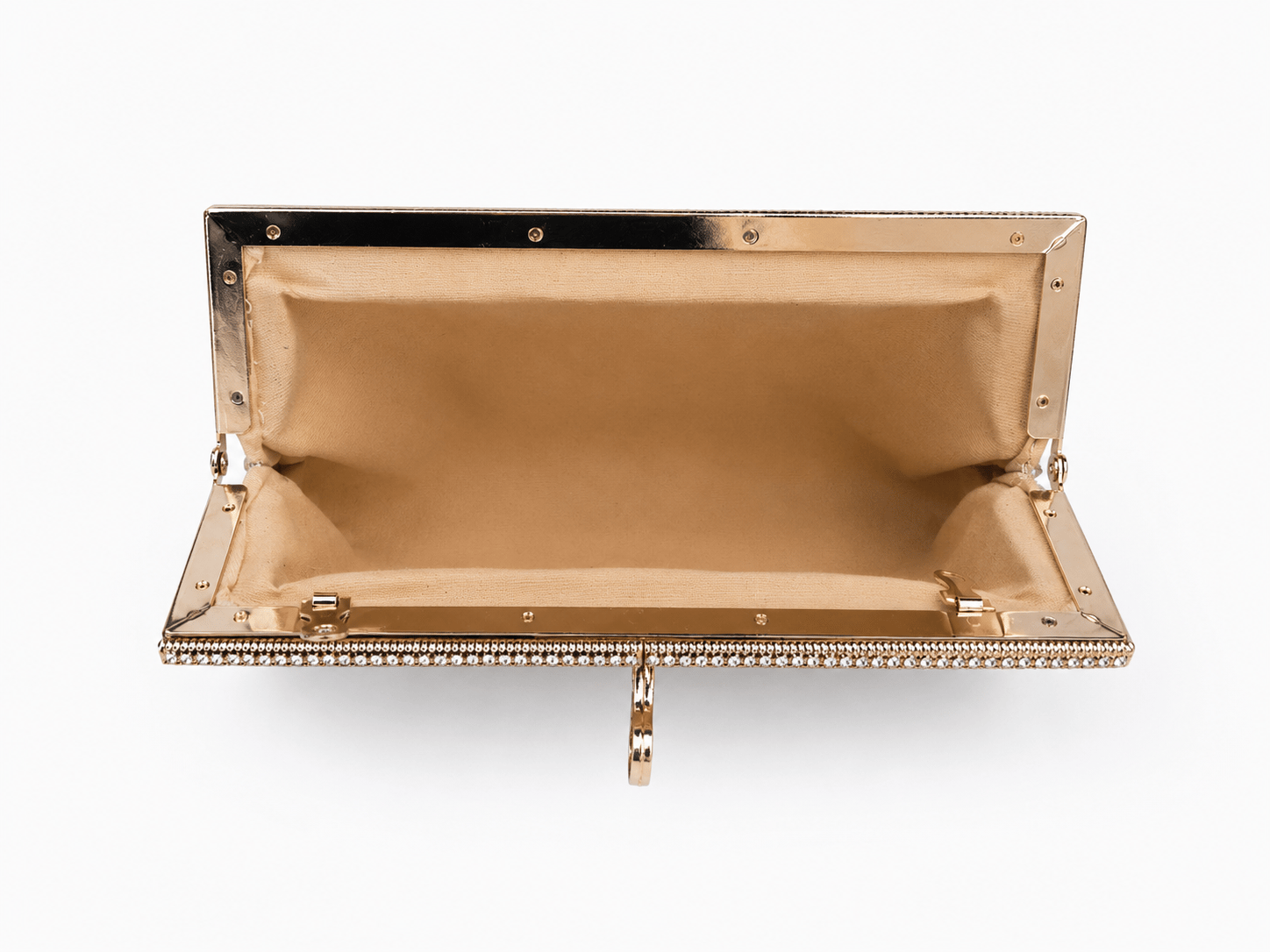 Roselle Desenli Simli Clutch Abiye Çanta Gold
