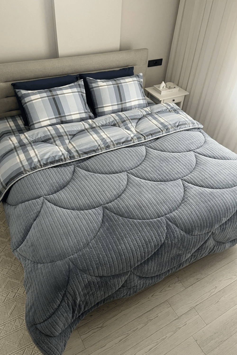 Welsoft DreamTek Tek Kişilik Uyku Seti Çarşaflı(Ekose)
