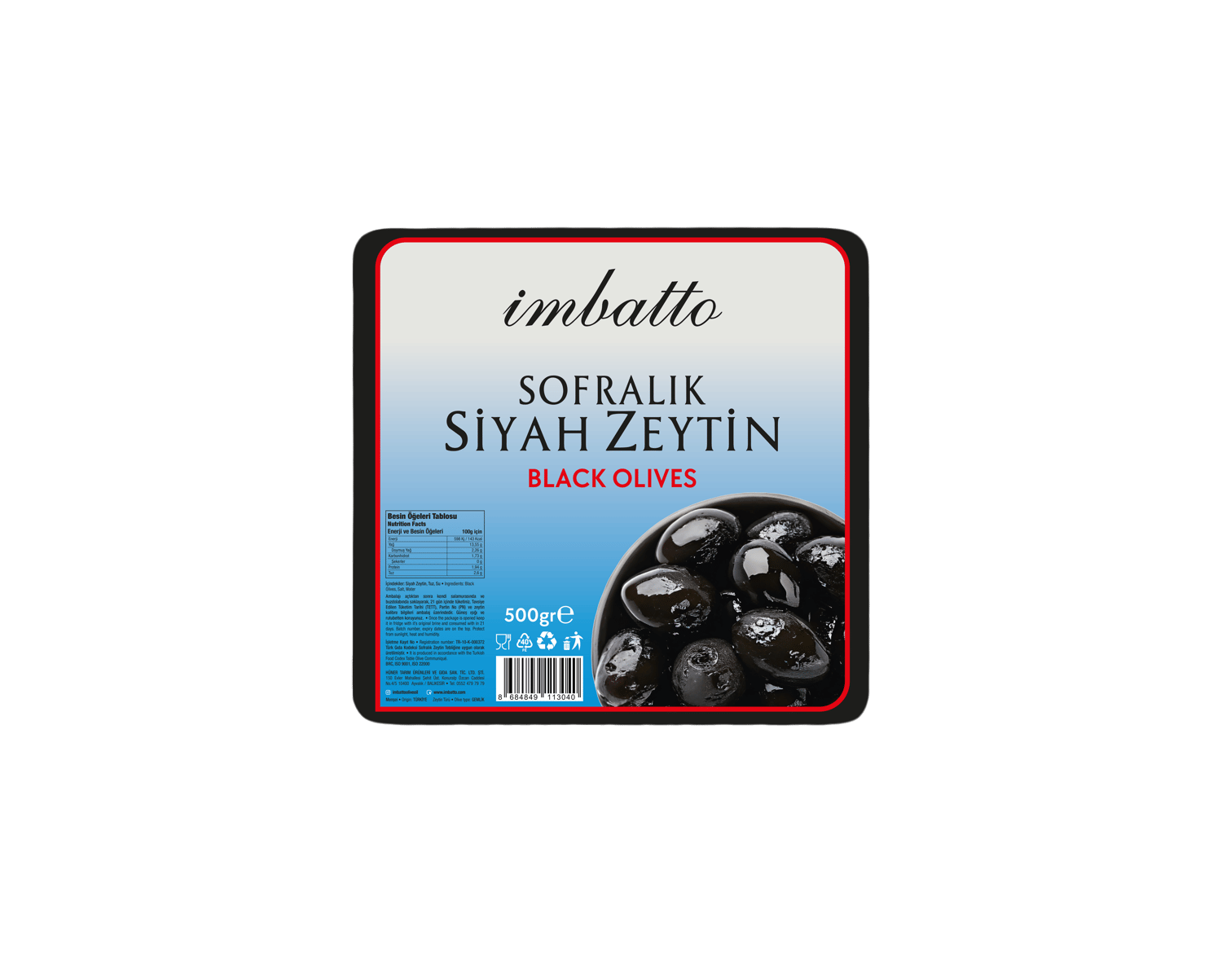 Sofralık Siyah Zeytin 500 gr