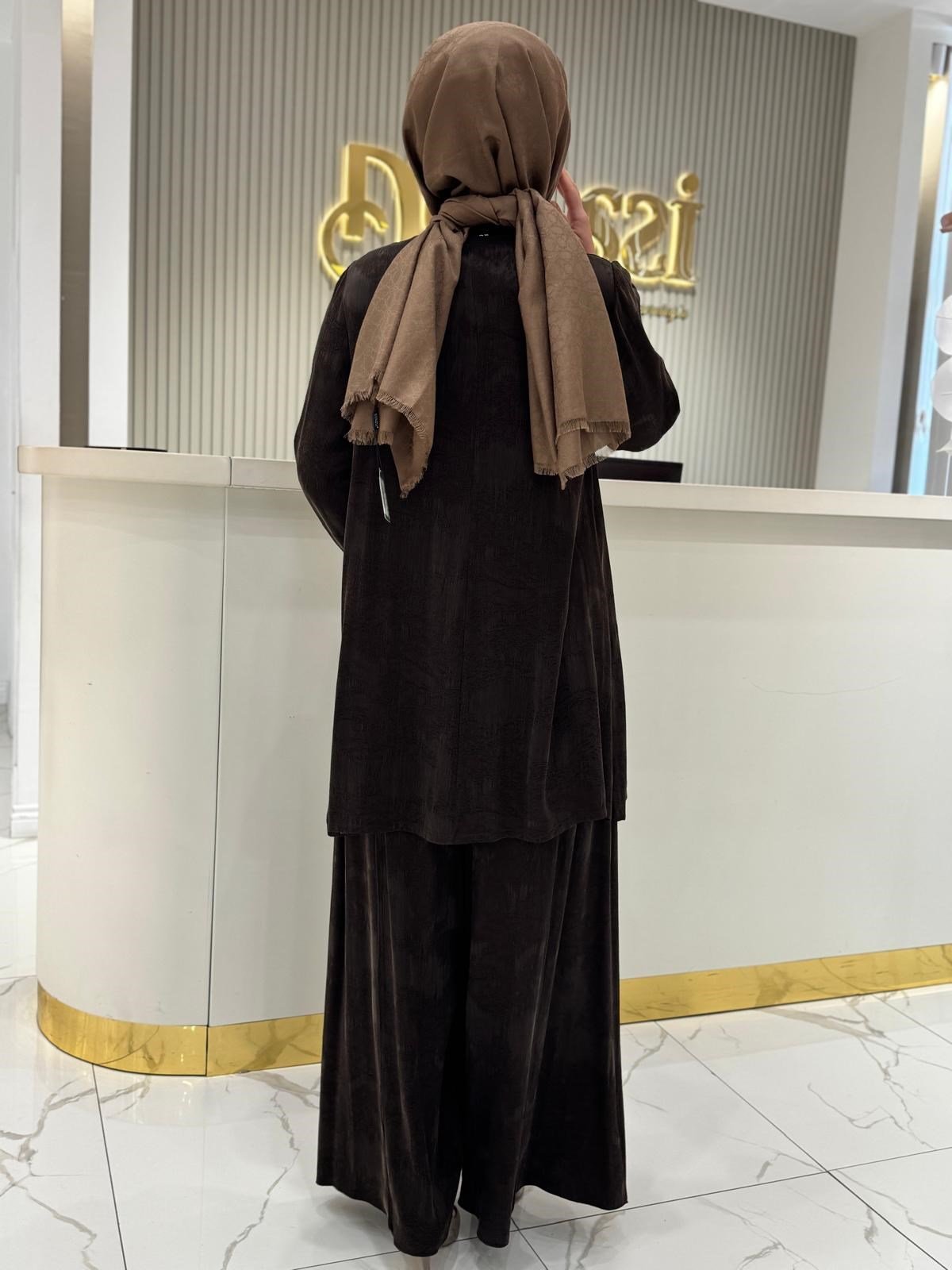 38010 Tunik Takım  - KAHVE