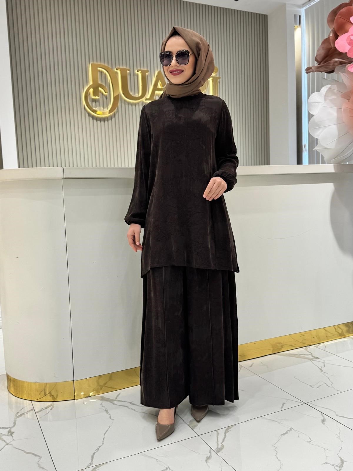 38010 Tunik Takım  - KAHVE