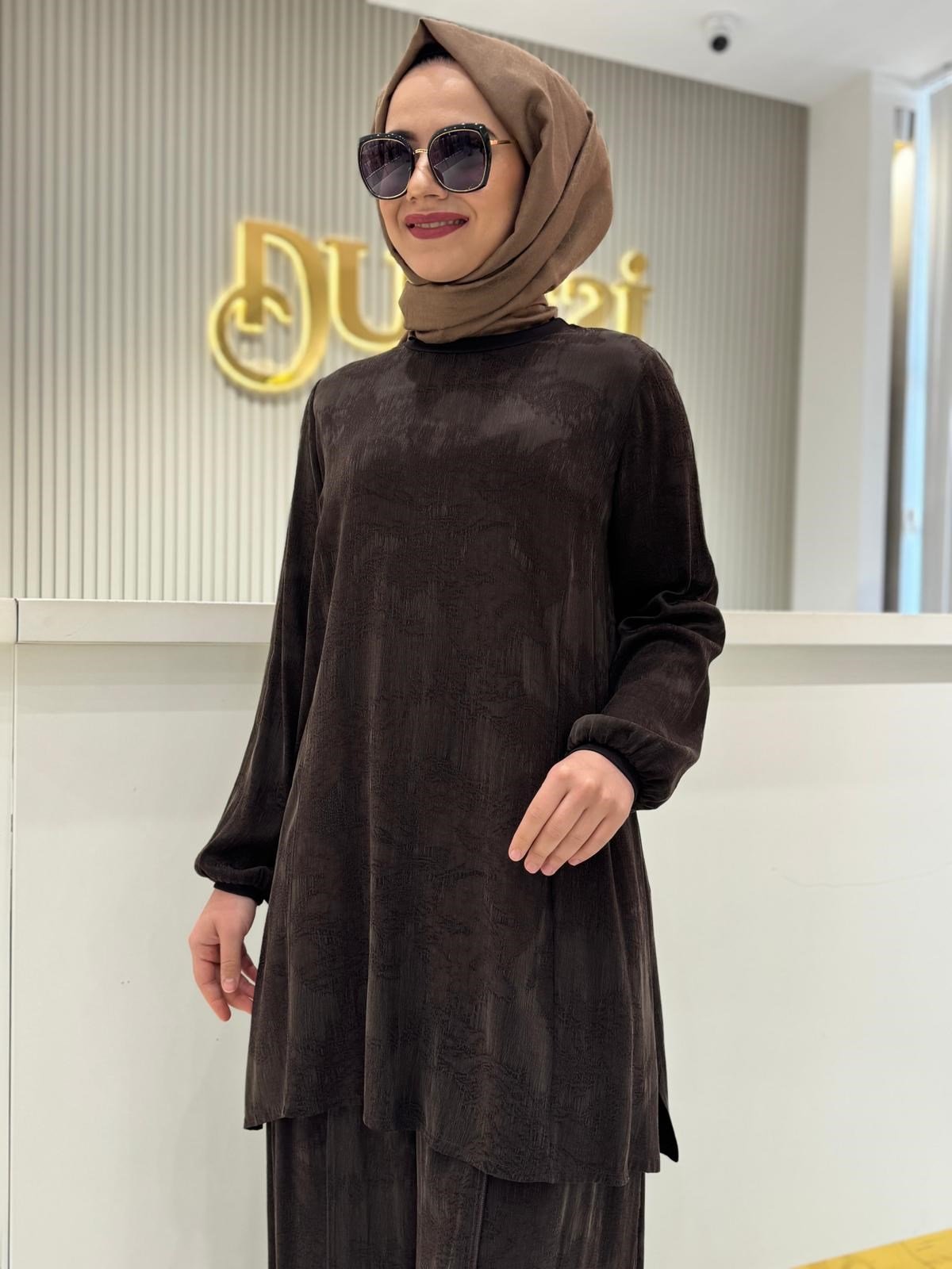 38010 Tunik Takım  - KAHVE