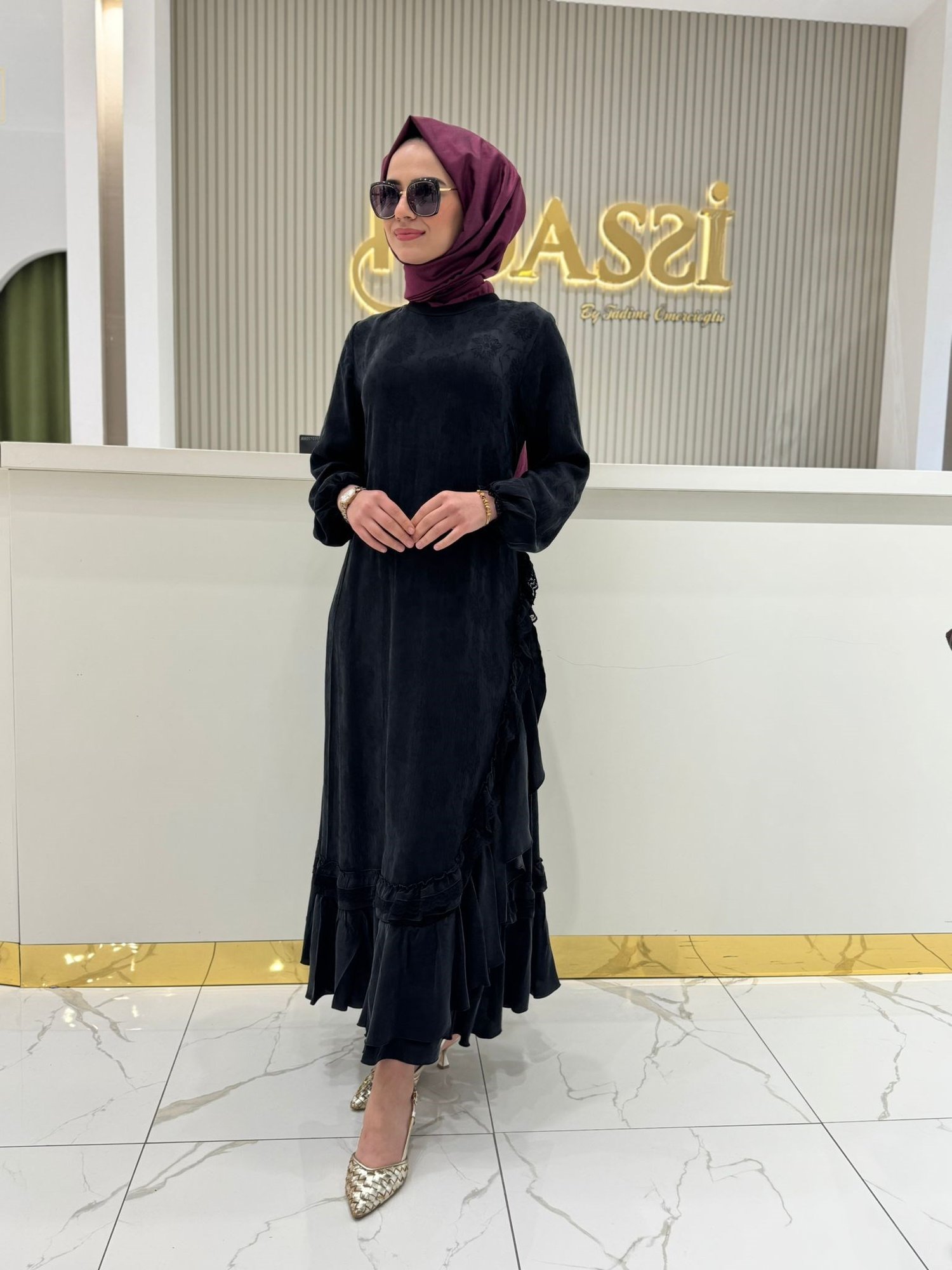 38806 Elbise  - SİYAH