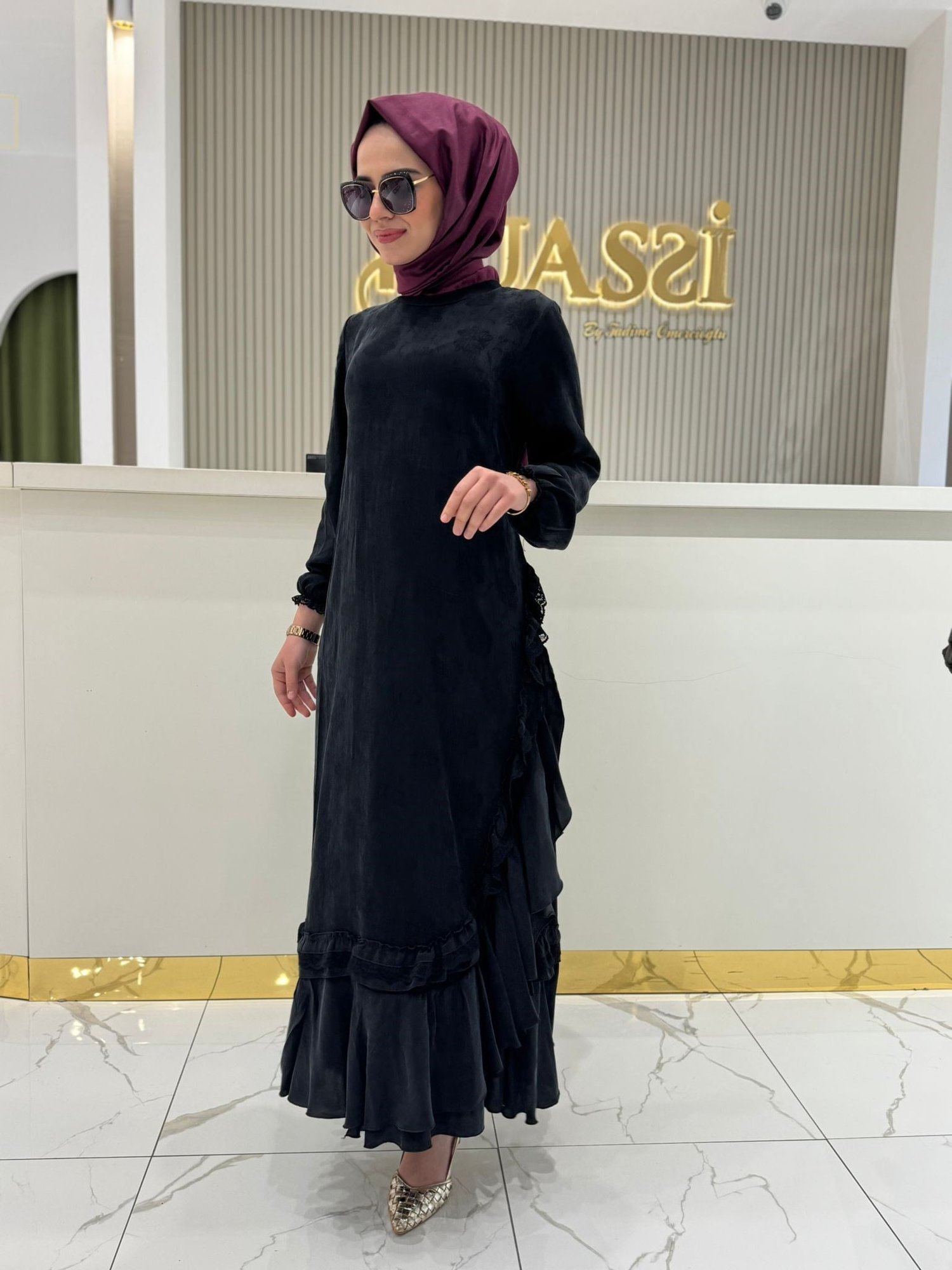 38806 Elbise  - SİYAH