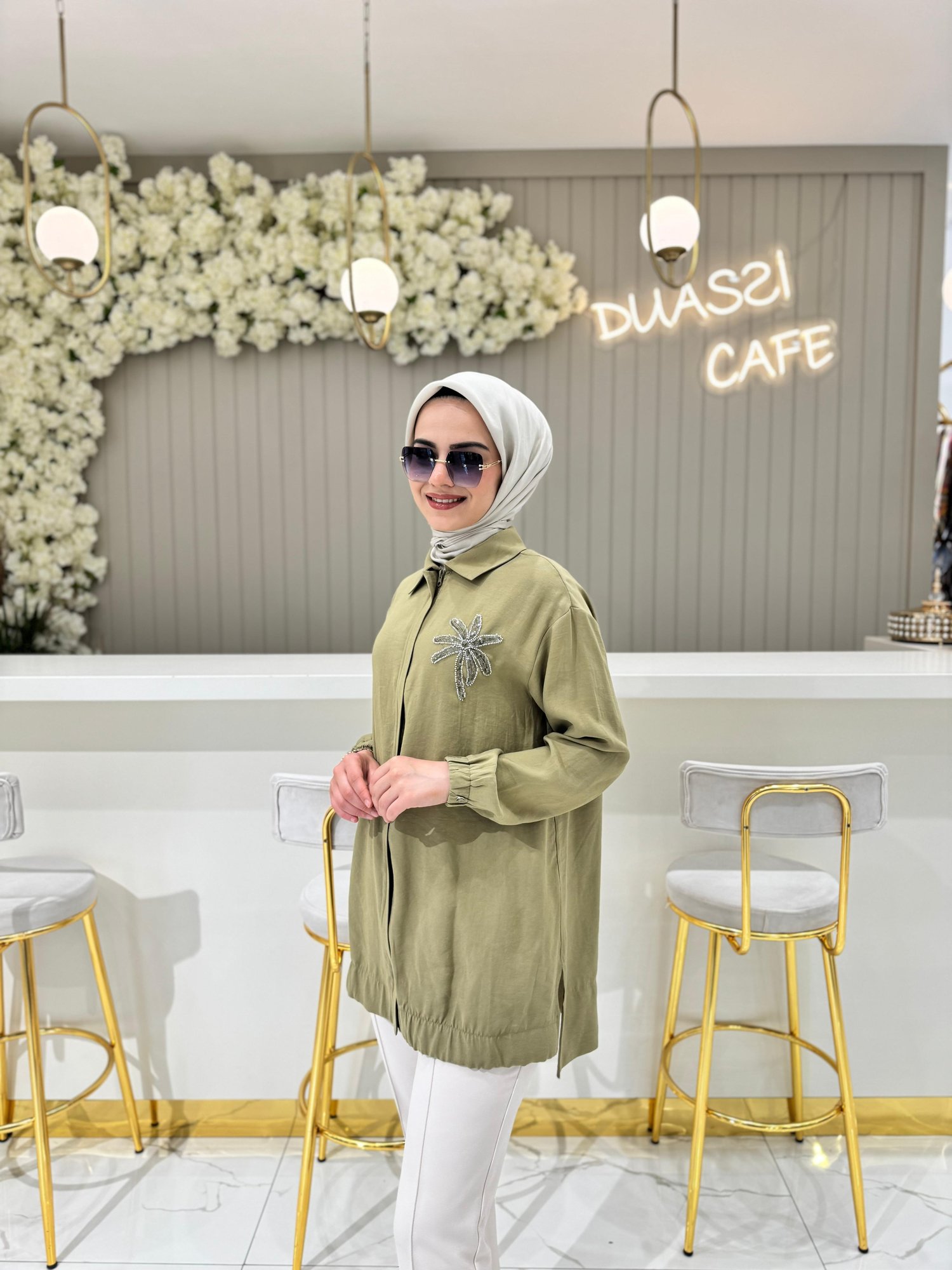 Armine Trend 466 Tunik  - Yağ yeşili