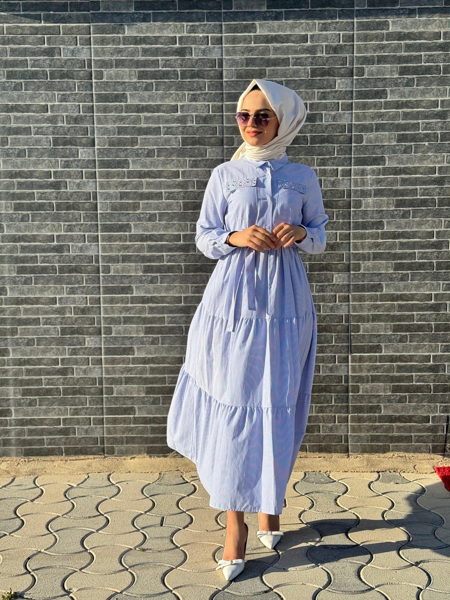 Armine Trend 953 Elbise  - İNDİGO