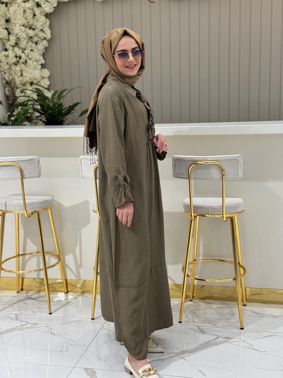 Black elbise 5754 - HAKİ