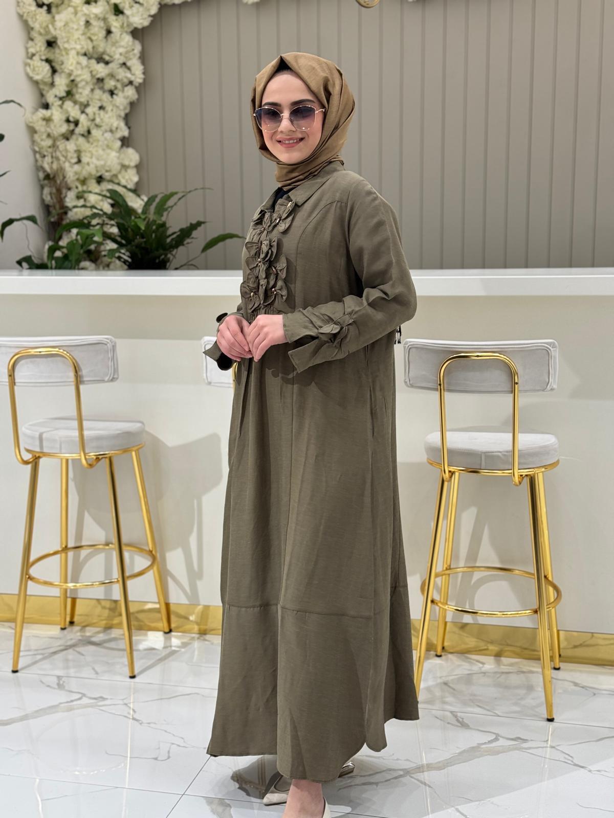 Black elbise 5754 - HAKİ