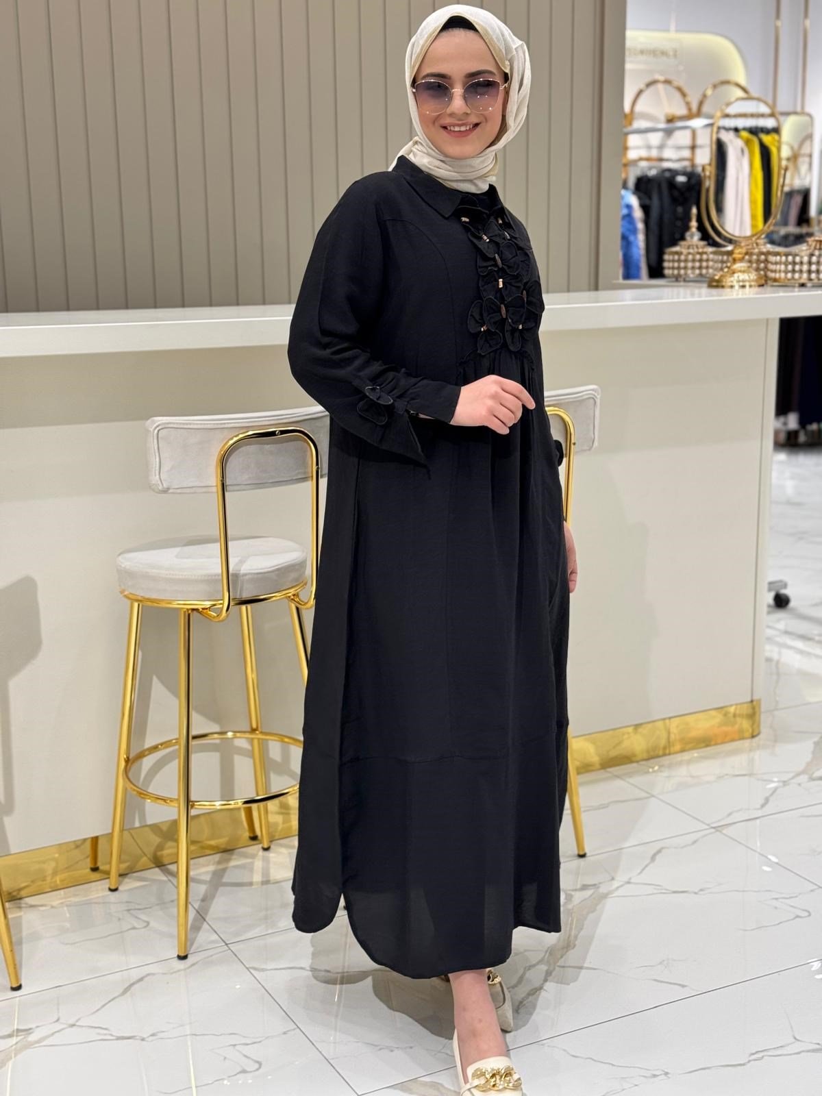 Black elbise 5755 - SİYAH