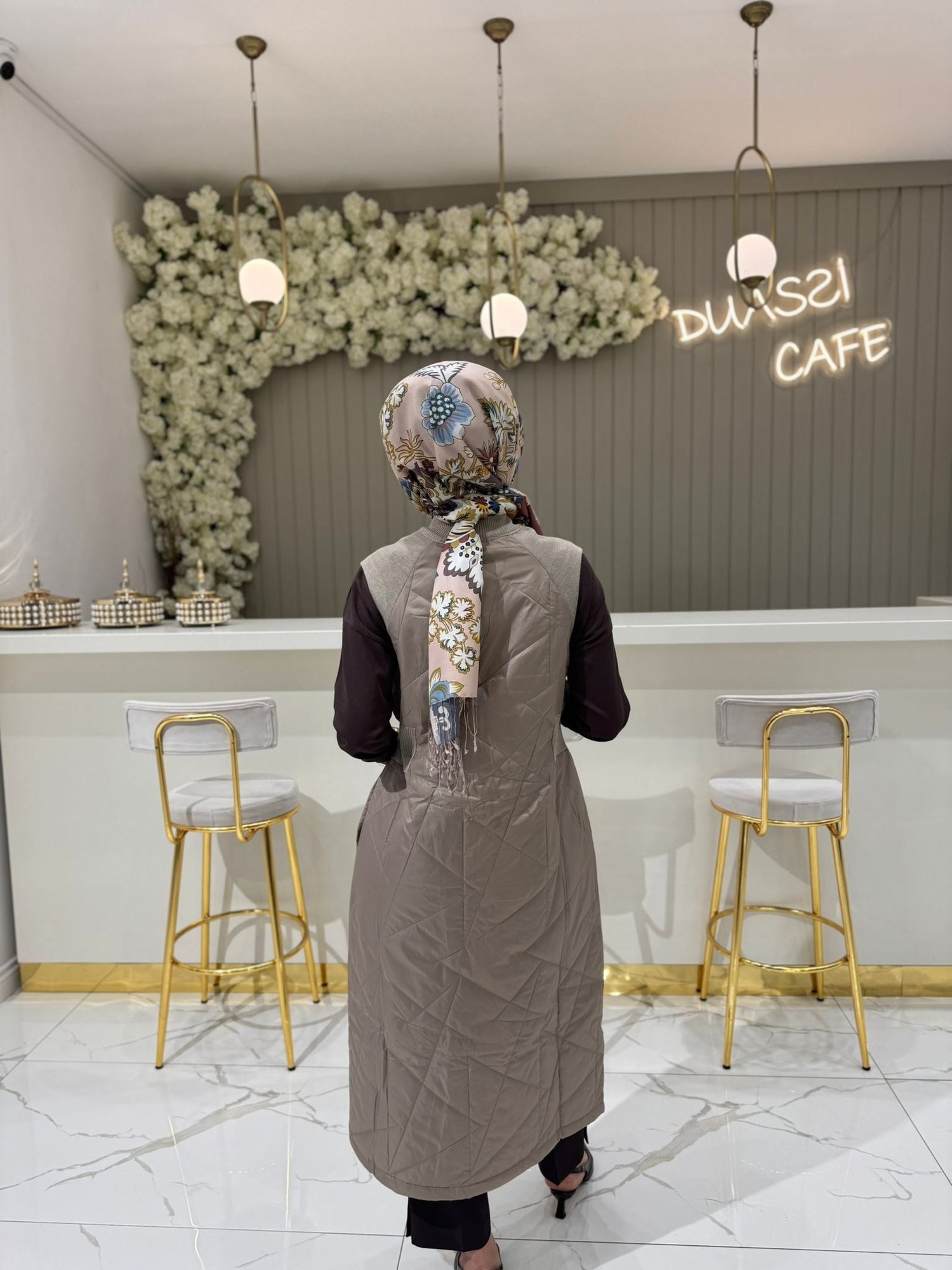 Cam Kırıgı Yelek  - BEJ