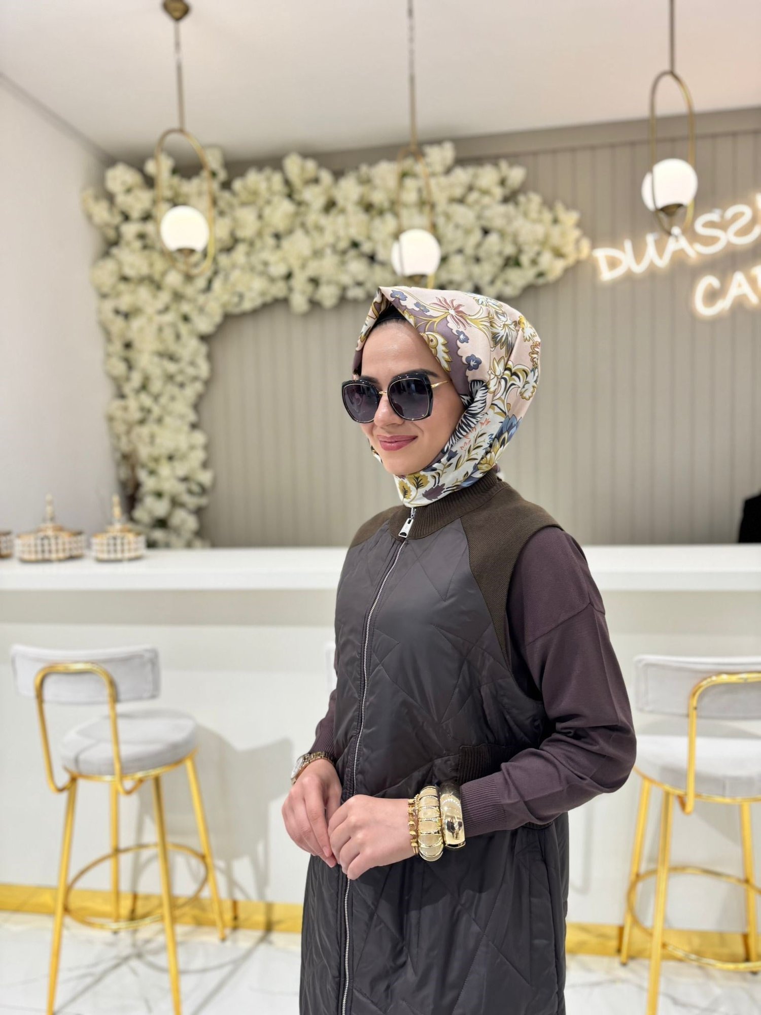 Cam Kırıgı Yelek  - KAHVE
