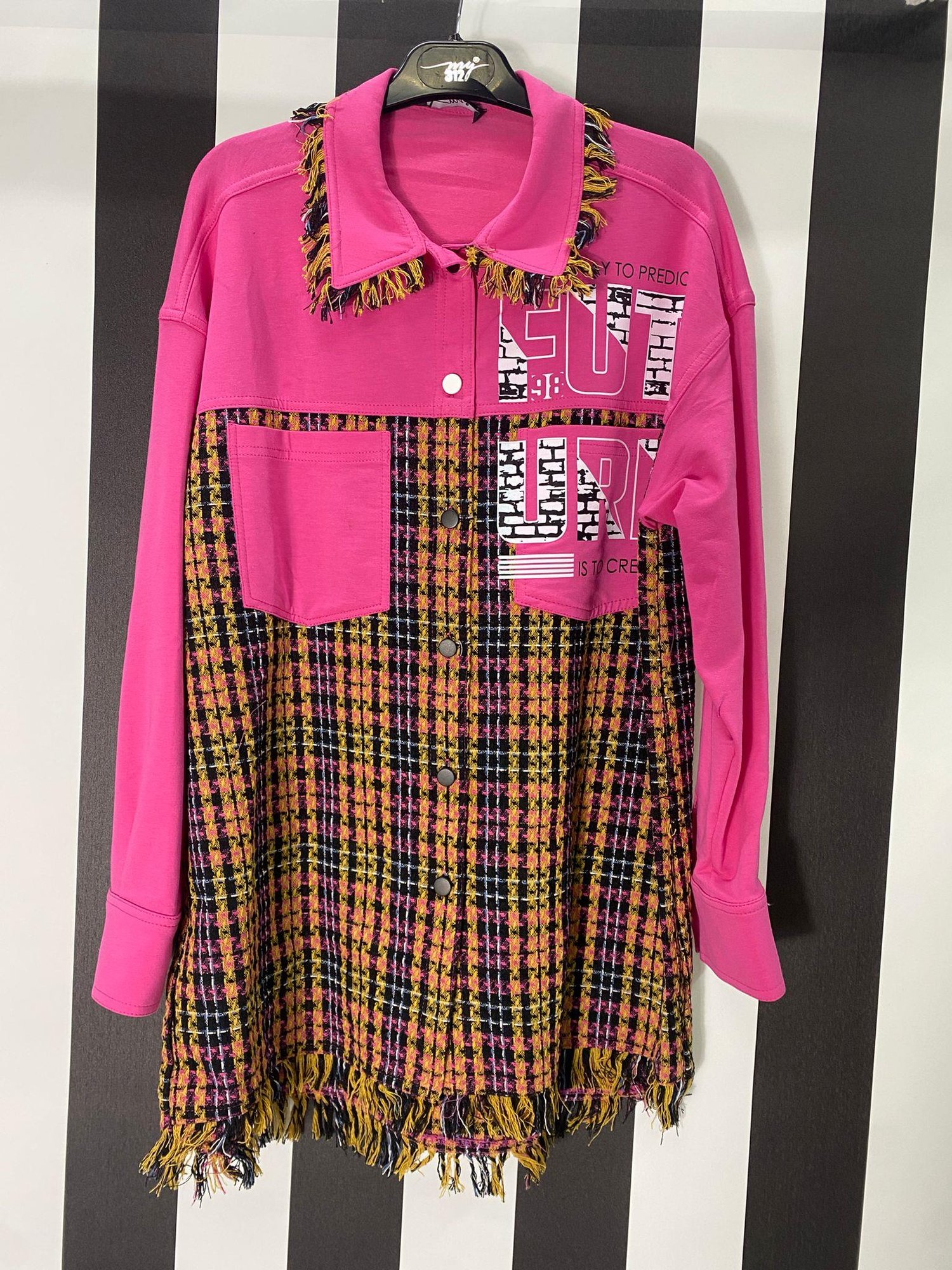 Cepli Ekose Gömlek 8100 - PEMBE