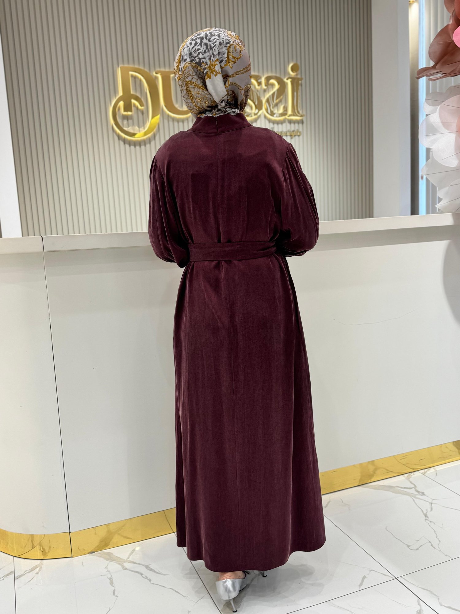 Clande 5011 Elbise  - Bordo