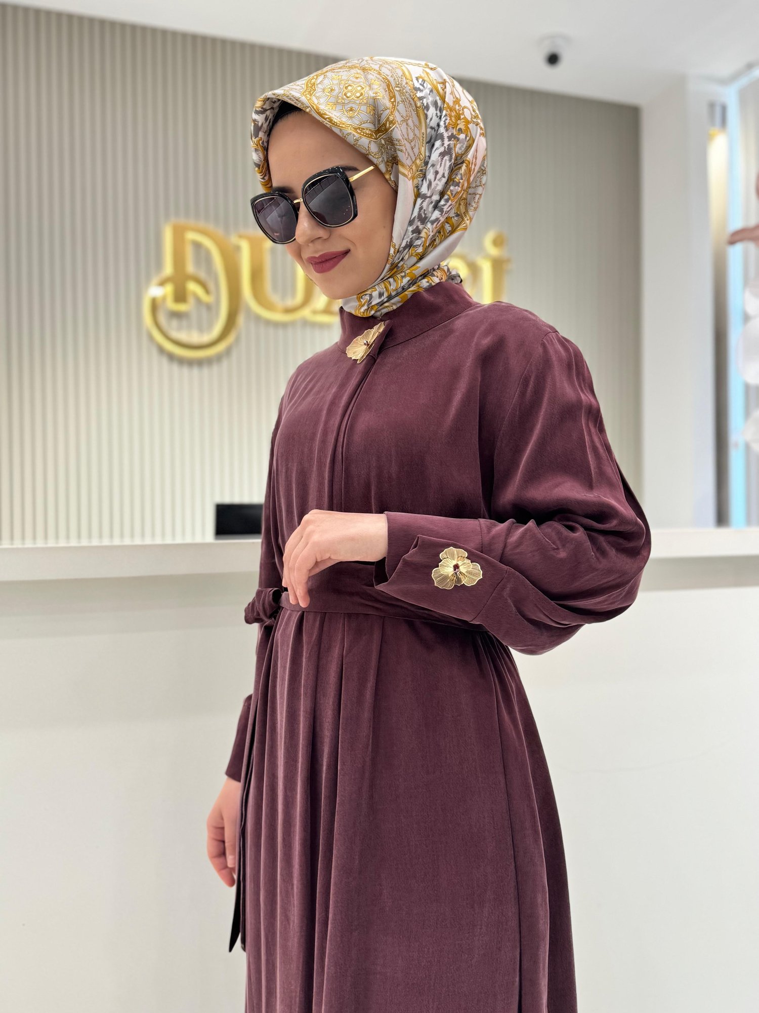 Clande 5011 Elbise  - Bordo