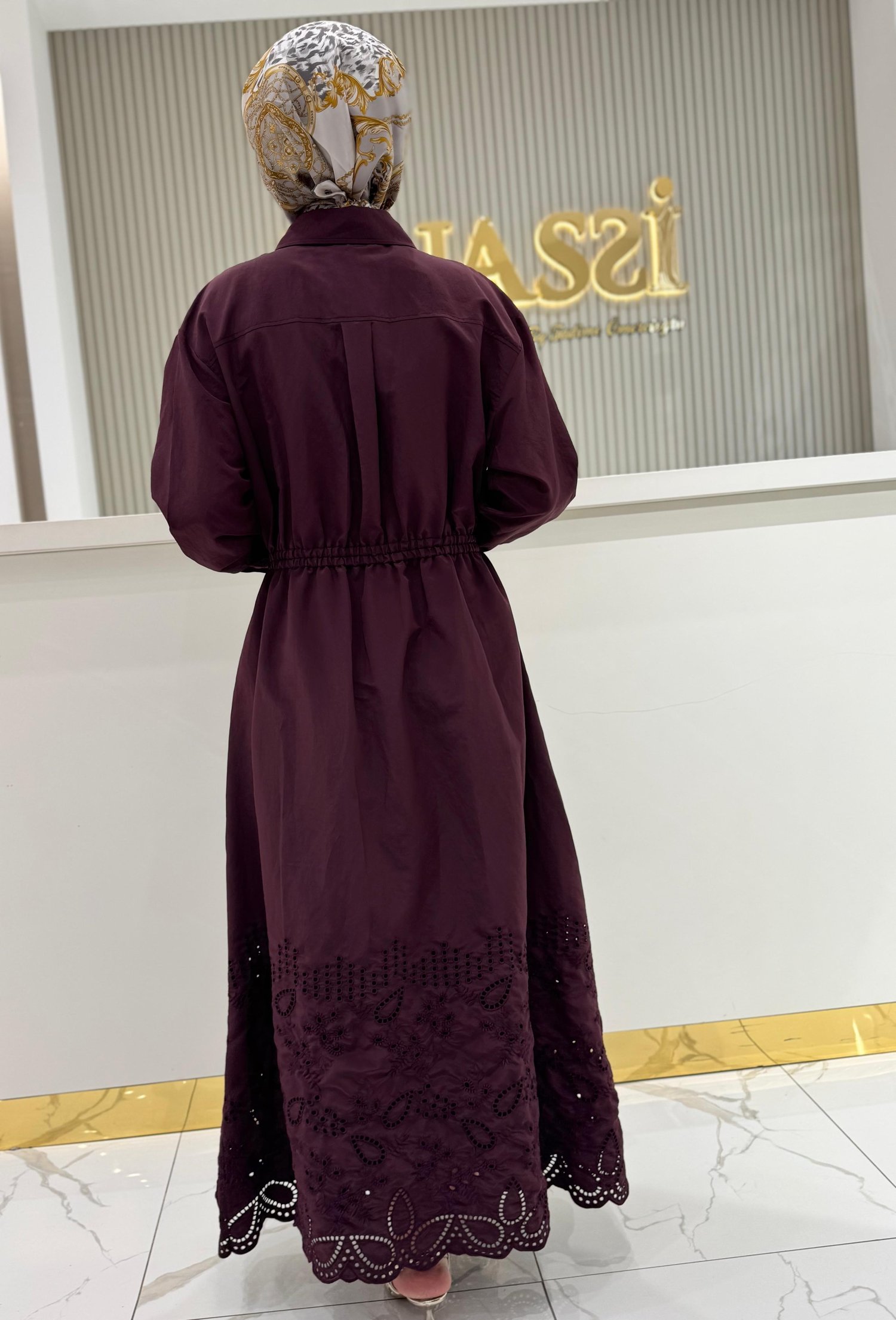 Clande 5023 Elbise  - Bordo