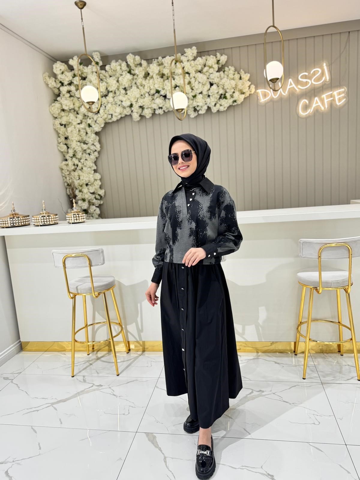 Clande 5028 Elbise  - SİYAH