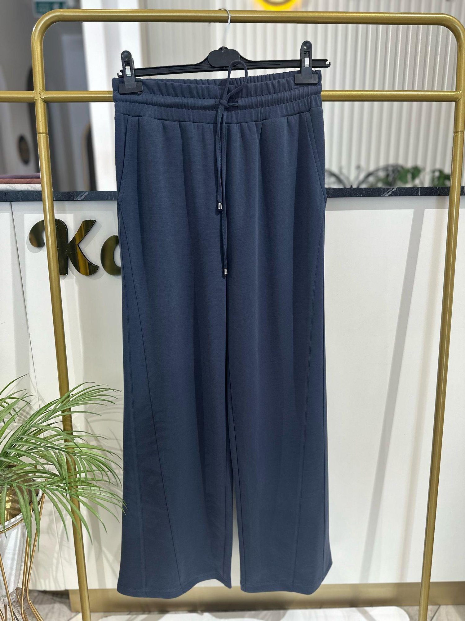 Divanna Modal Geniş Paça Pantolon SZ-5584 LACİ - LACİVERT
