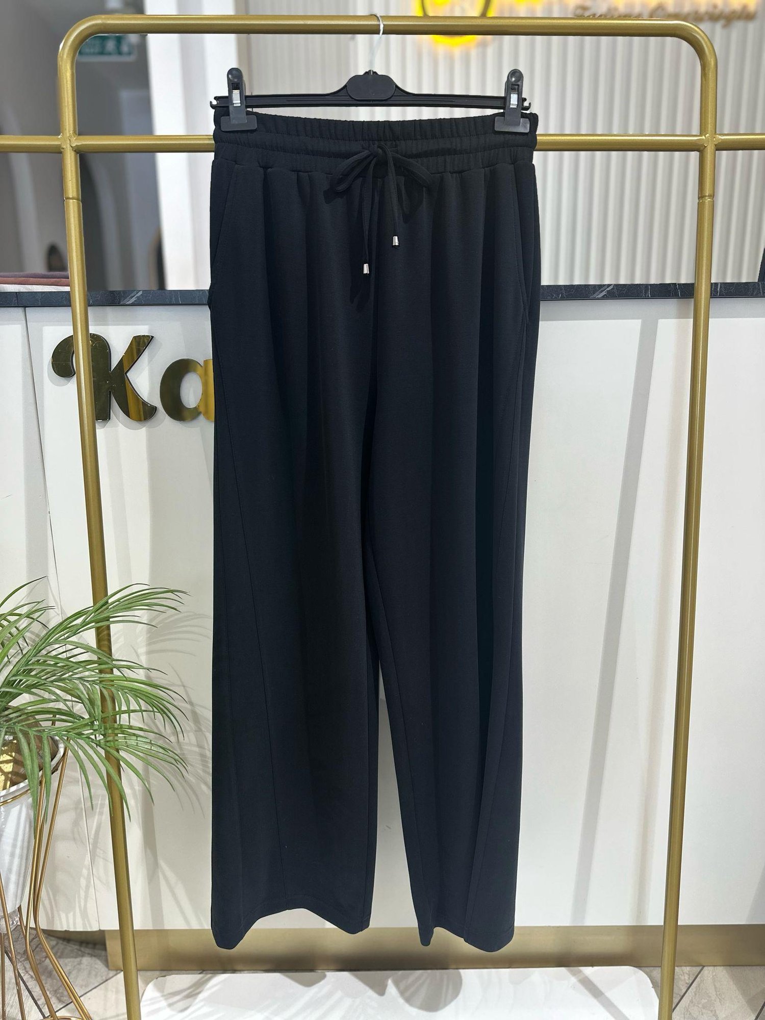 Divanna Modal Geniş Paça Pantolon SZ-5584 SİYAH - SİYAH