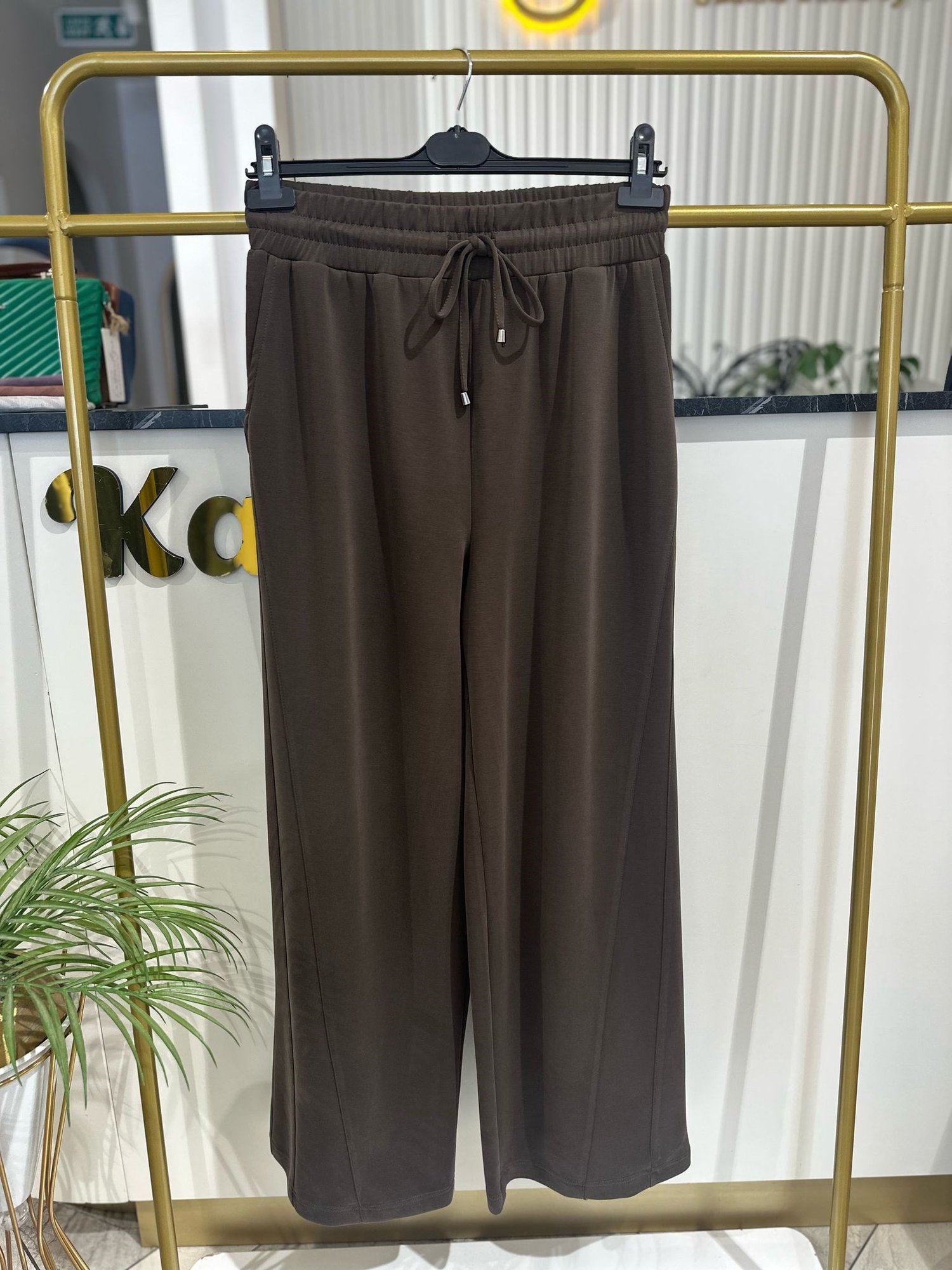 Divanna Modal Geniş Paça Pantolon SZ-5584 KAHVE - KAHVE