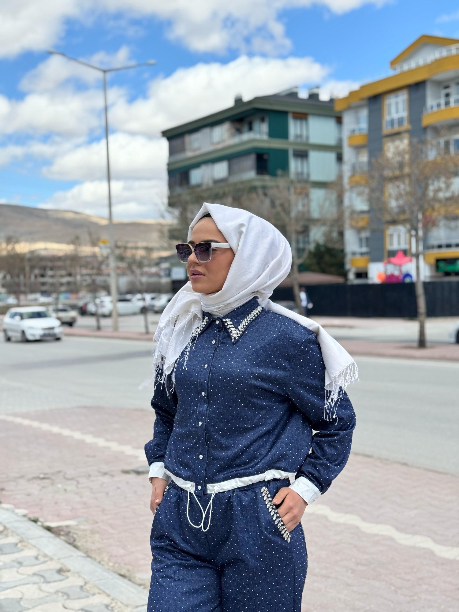 Emilia Taşlı Kot 3019-L - LACİVERT