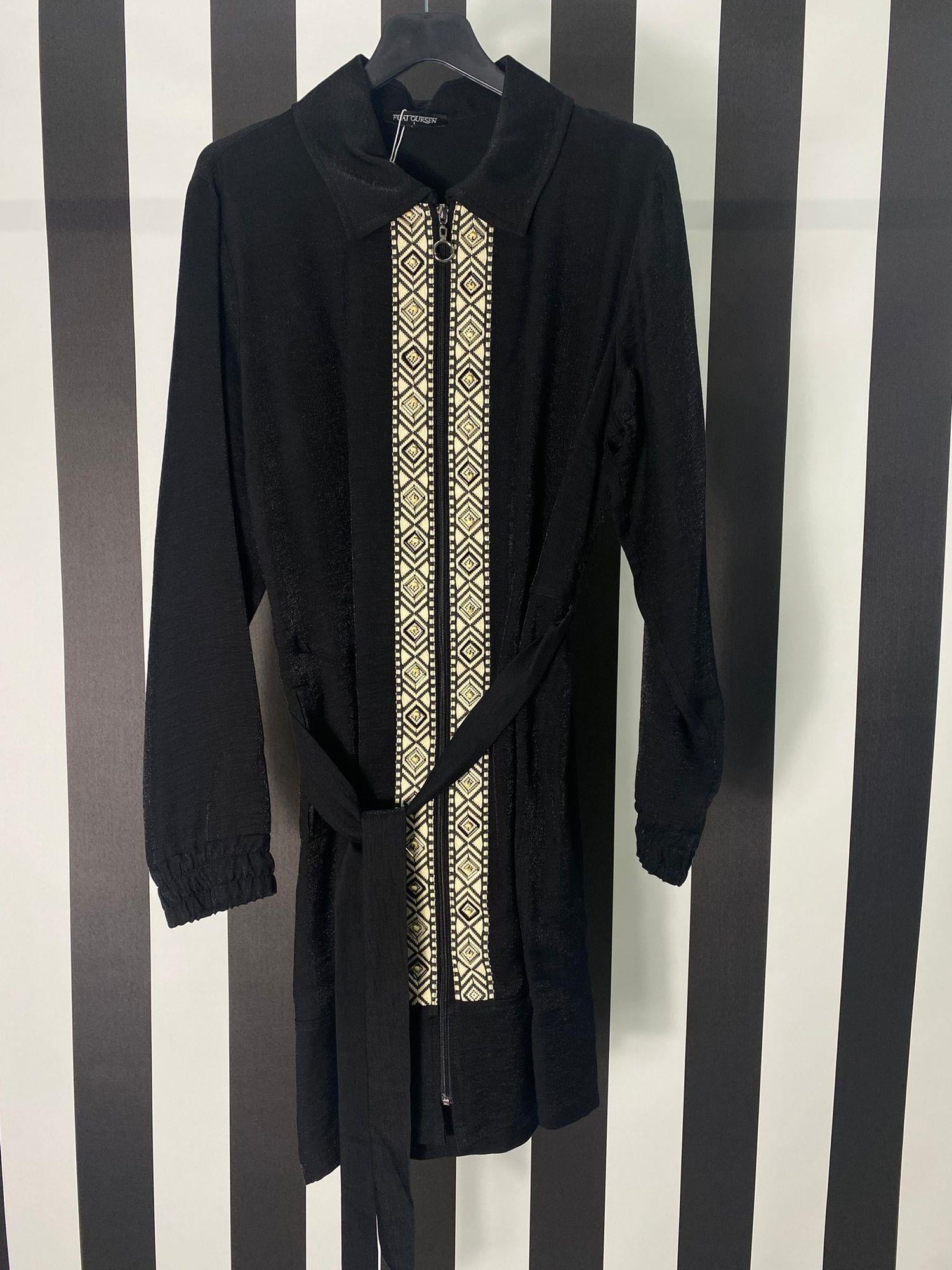 Fermuarı Taş Baskılı Kap 9603 - SİYAH