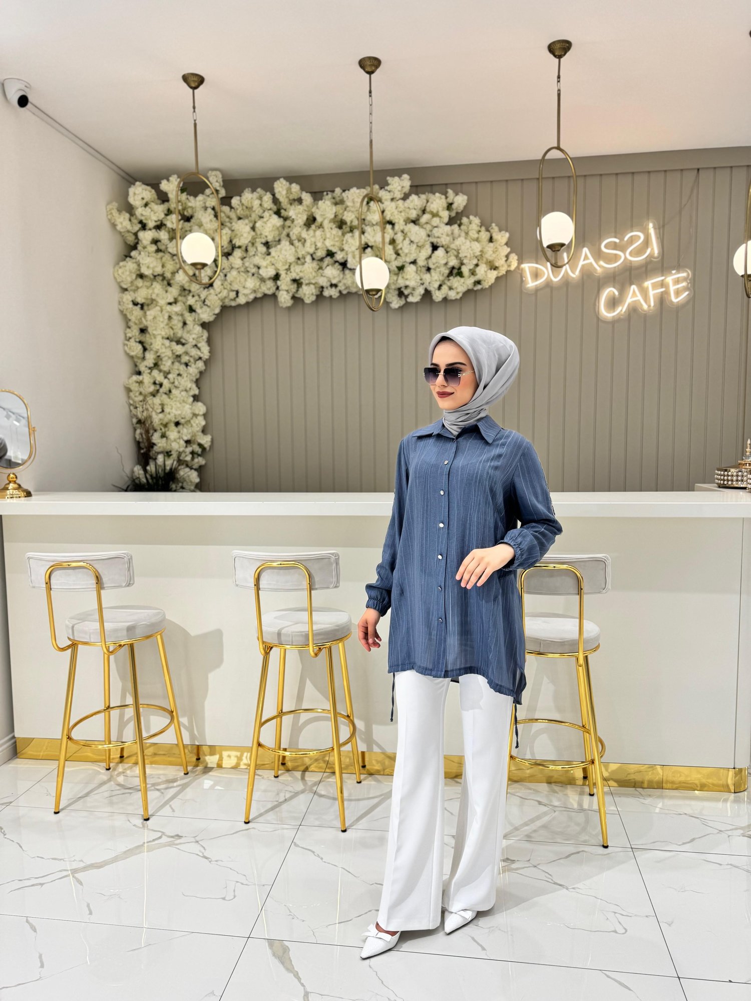 Fuat Gürşen 3627 Tunik  - İNDİGO