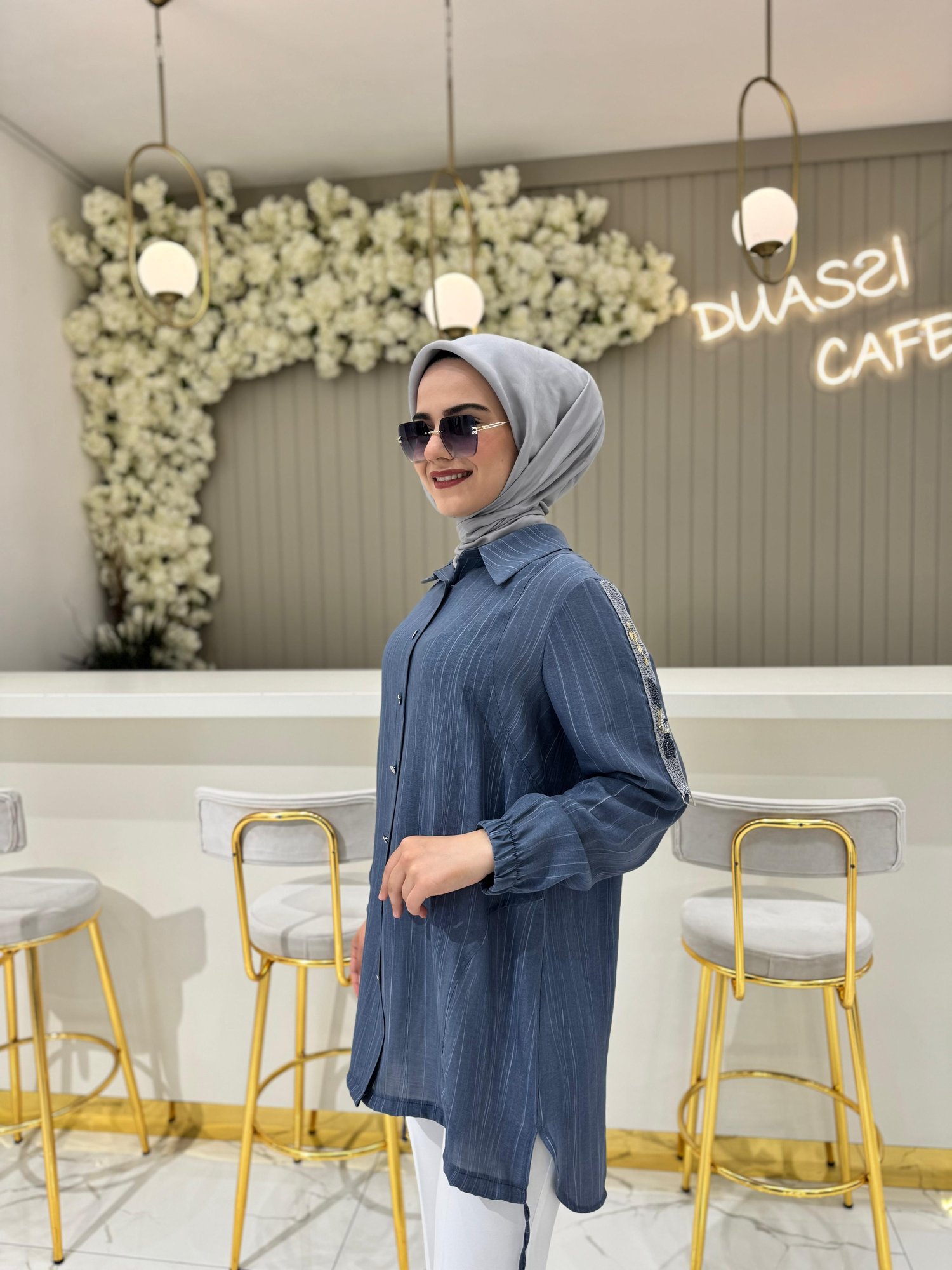 Fuat Gürşen 3627 Tunik  - İNDİGO