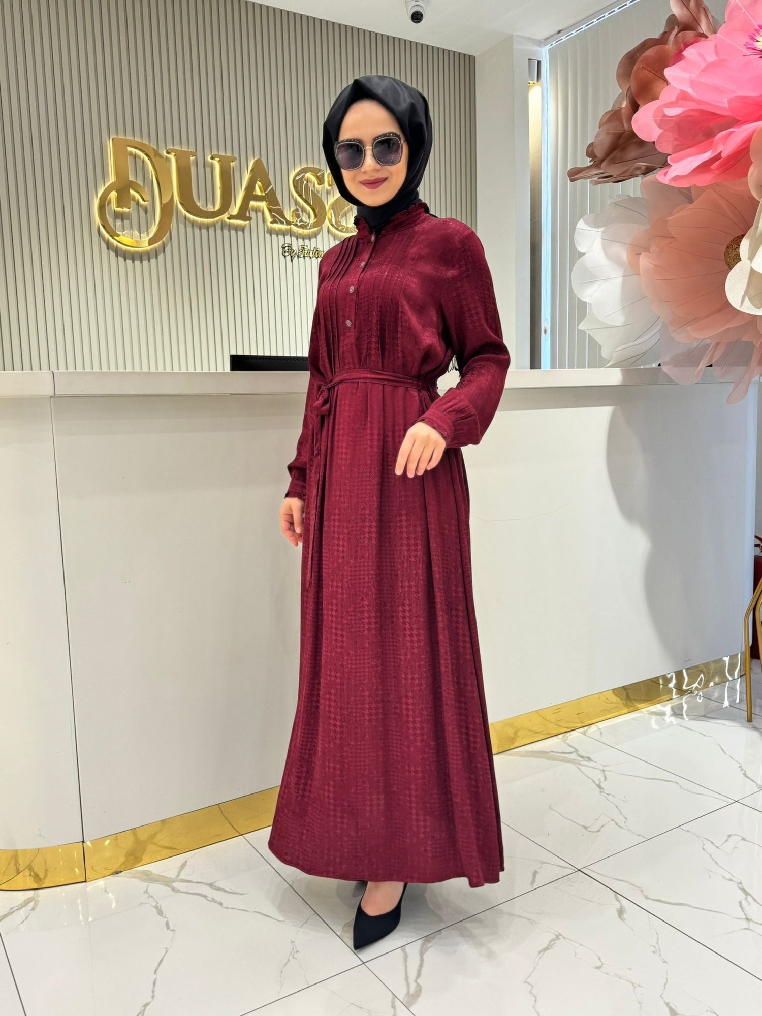 Fuat Gürşen 4105 Elbise  - Bordo