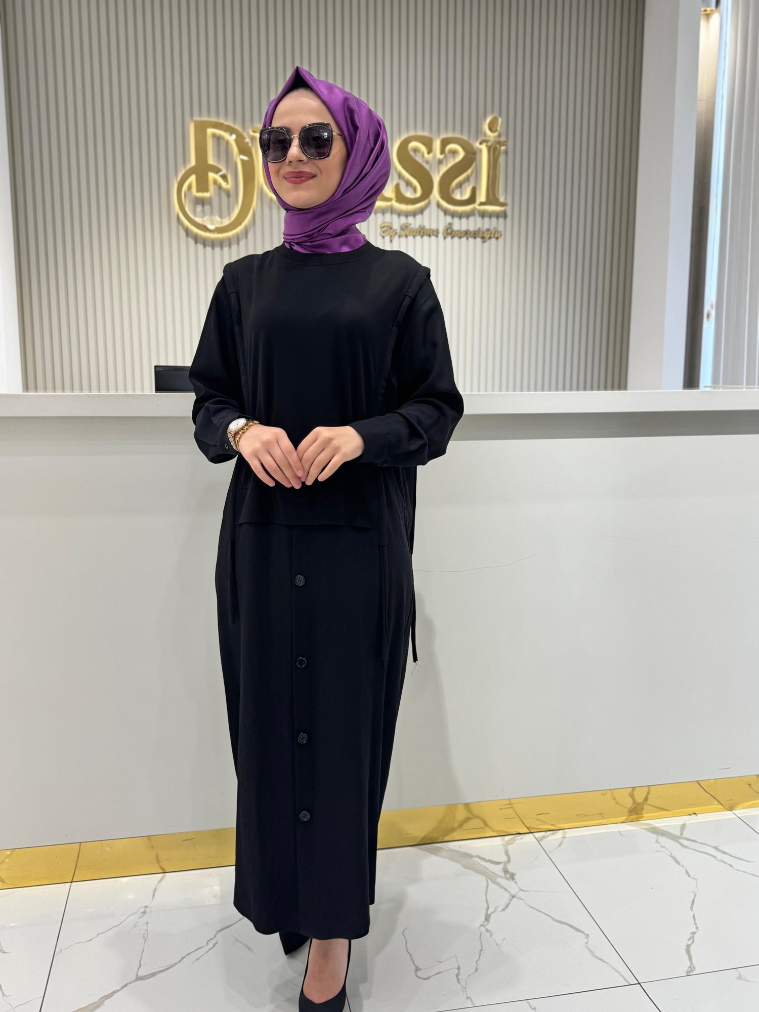Fuat Gürşen 4108 Elbise  - Siyah