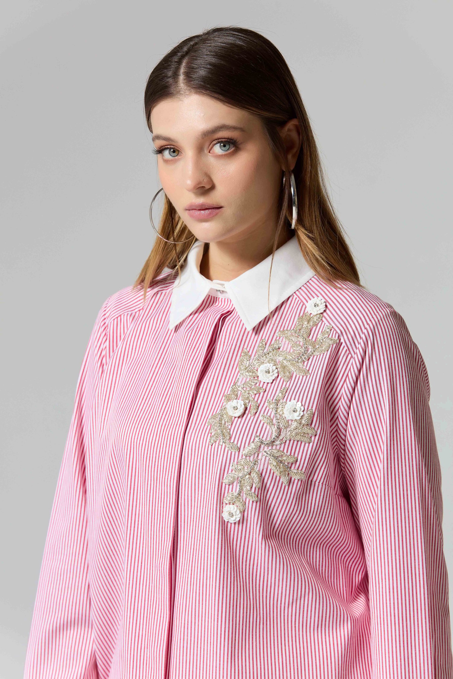 Fuat Gürşen Broşlu Tunik 3301 - PEMBE